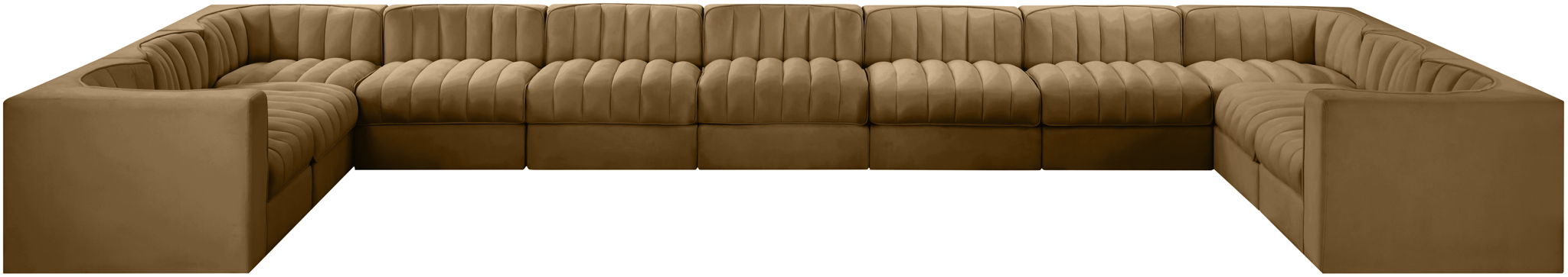 Rummi - Velvet Performance Fabric Upholstered 11 Piece Modular Sectional