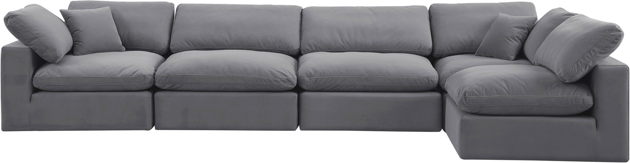 Comfy - 5 Piece Velvet Modular Sectional