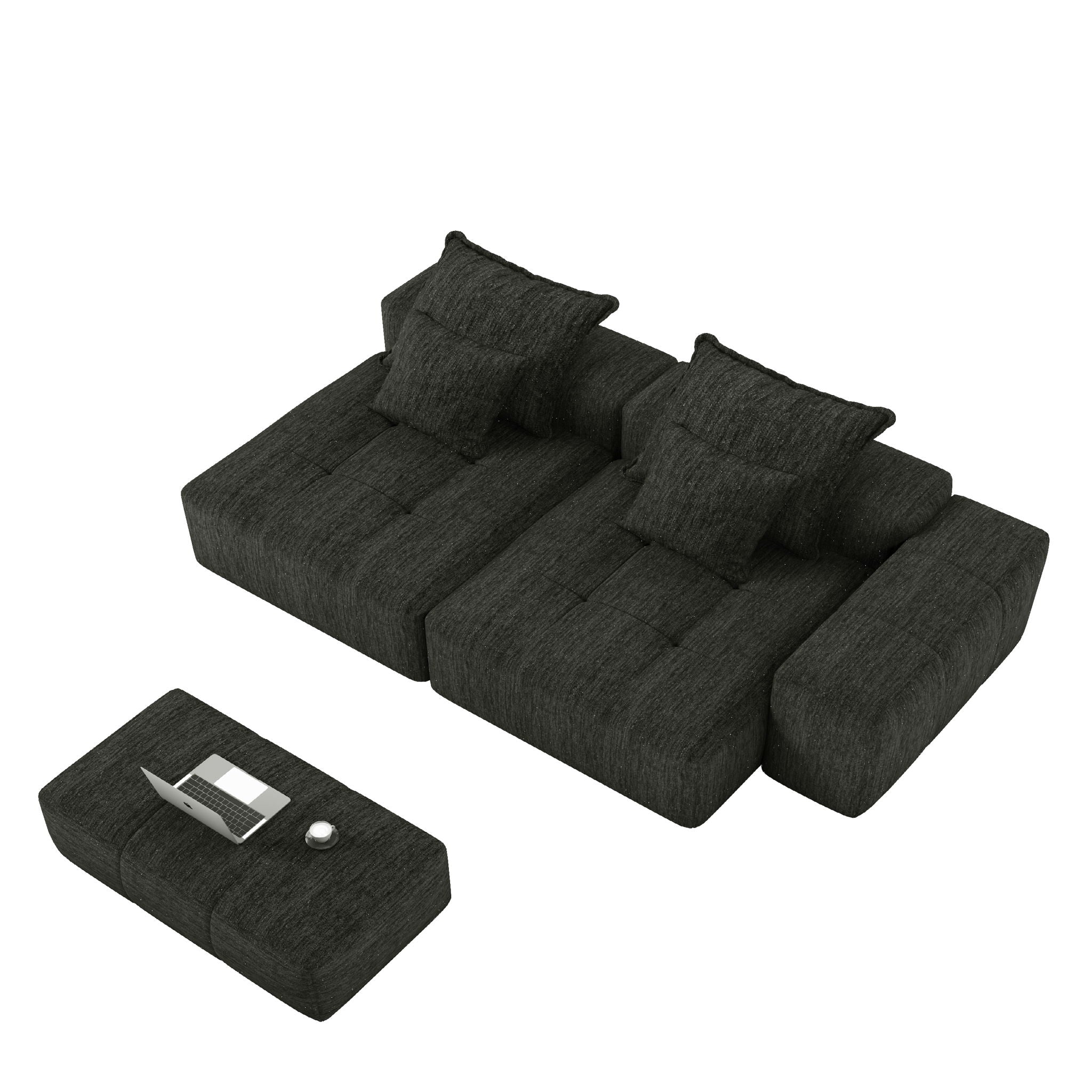Modern Oversized Diy Combination Modular Sectional Sofa With Pillows