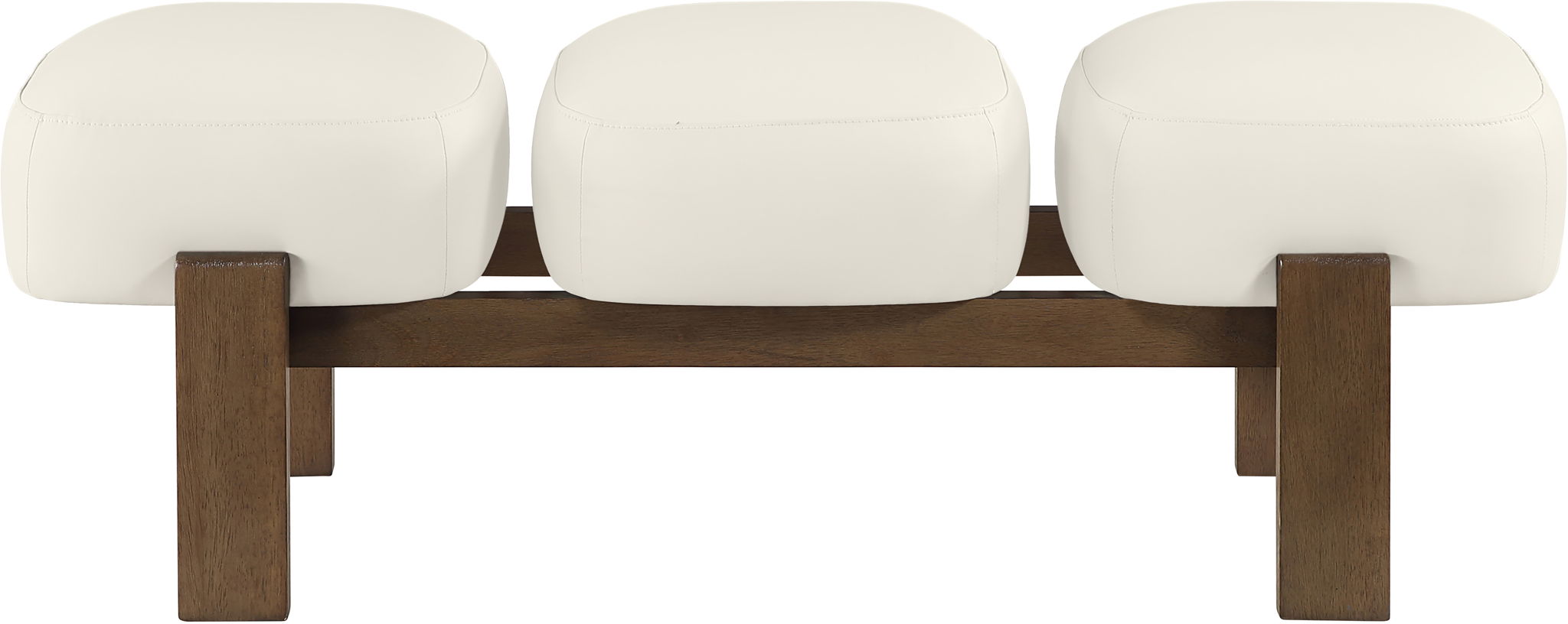 Woodcrest - Vegan Leather Upholstered Bench - Painted Brown Walnut Base