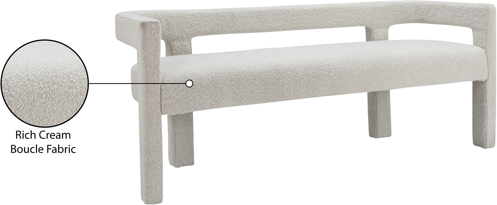 Athena - Boucle Fabric Bench