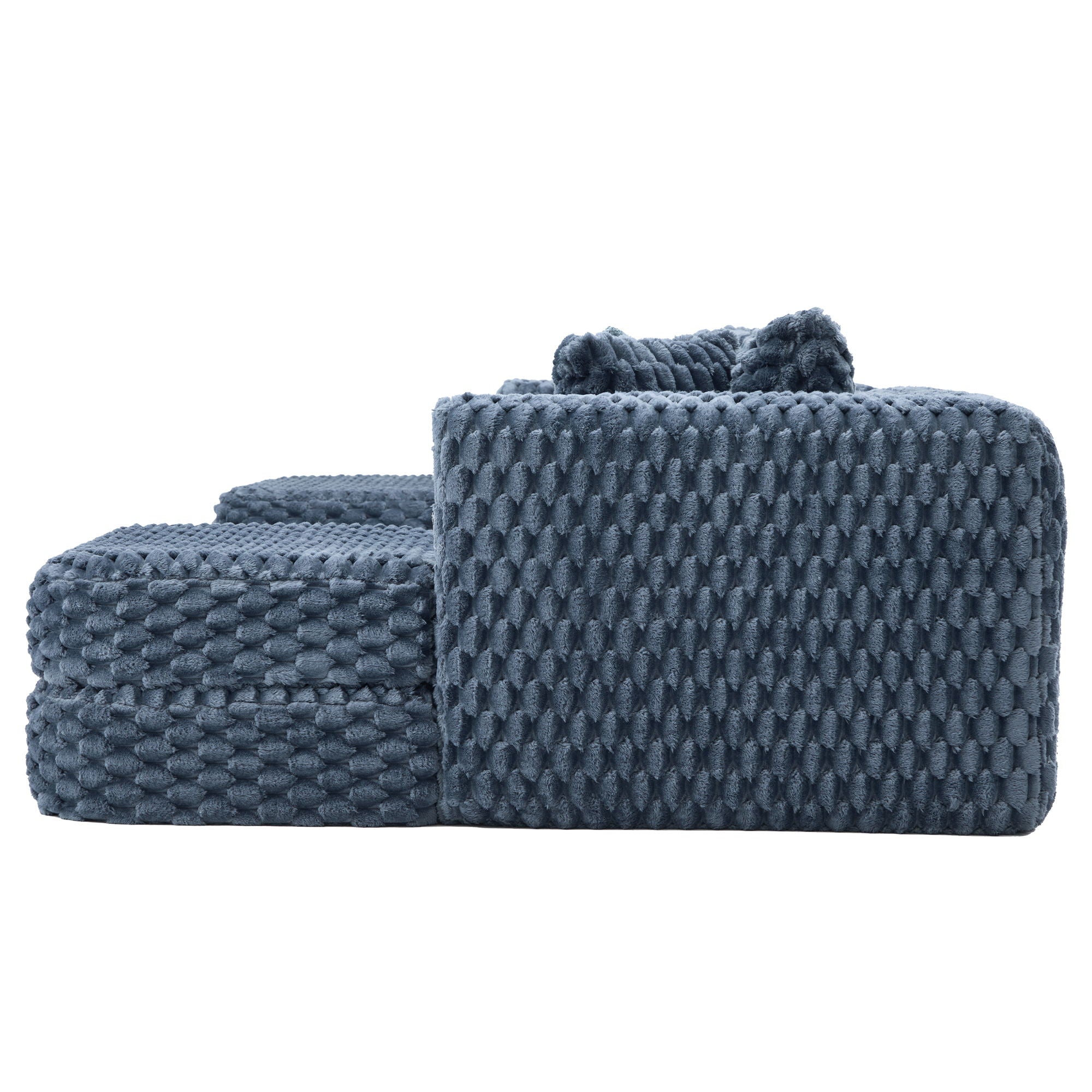 Modular Sectional Sofa, Boneless Couch With 2 Movable Ottomans