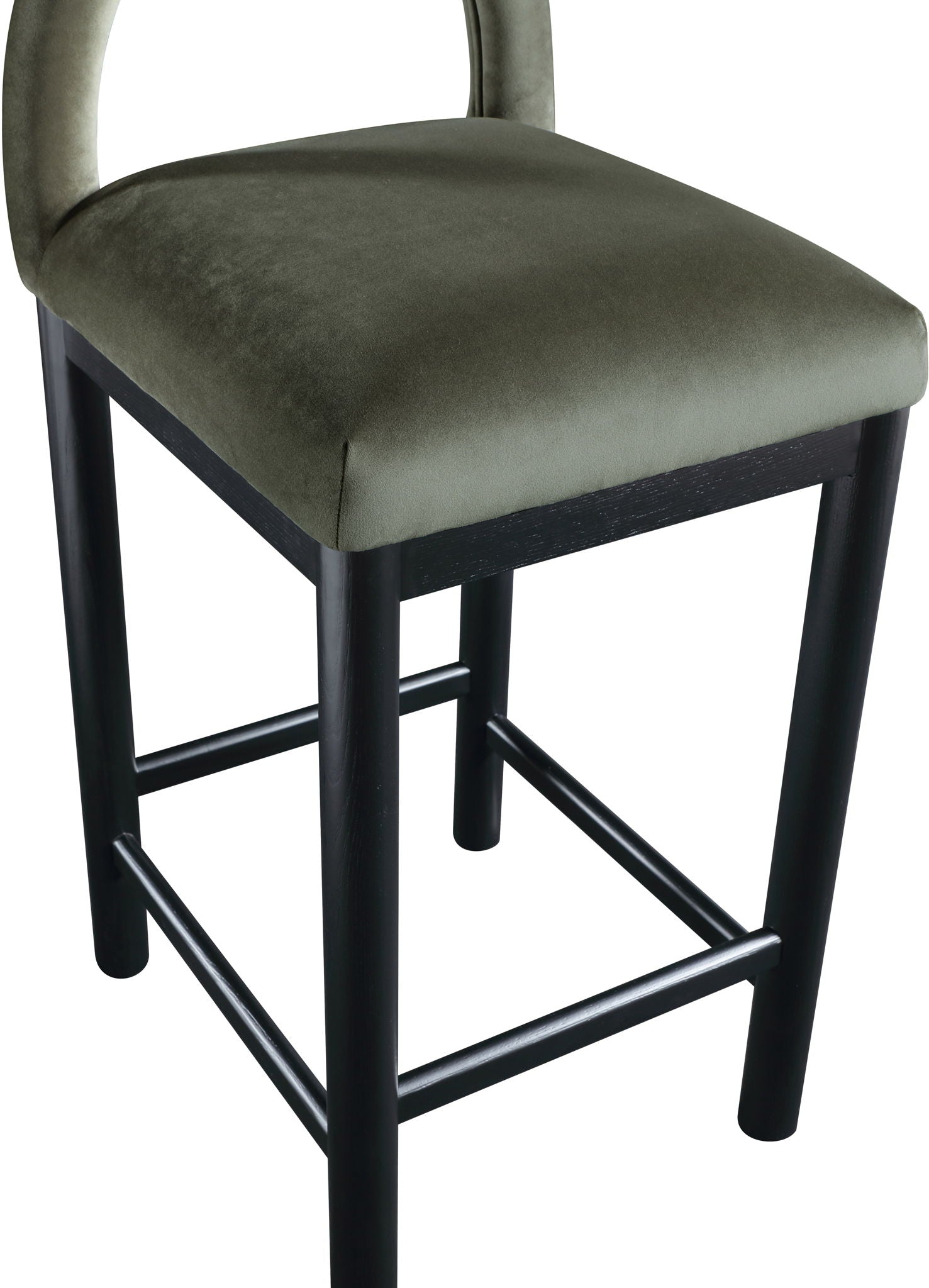 Conrad - Velvet Counter Stool With Black Legs