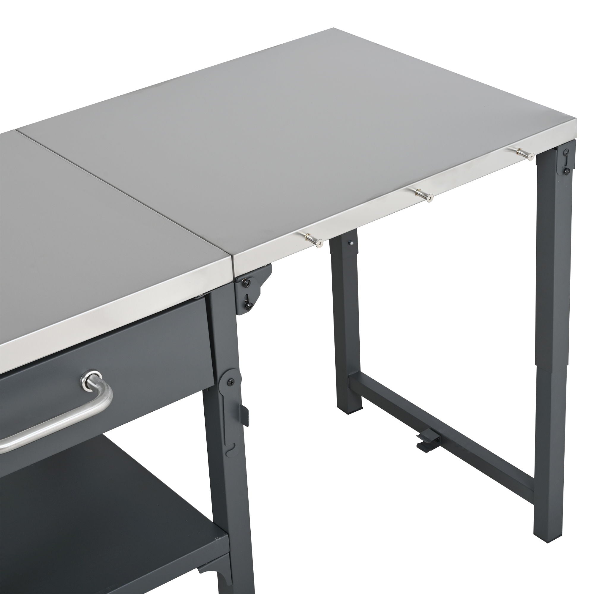 Foldable Outdoor Kitchen Cart With Storage For Patio