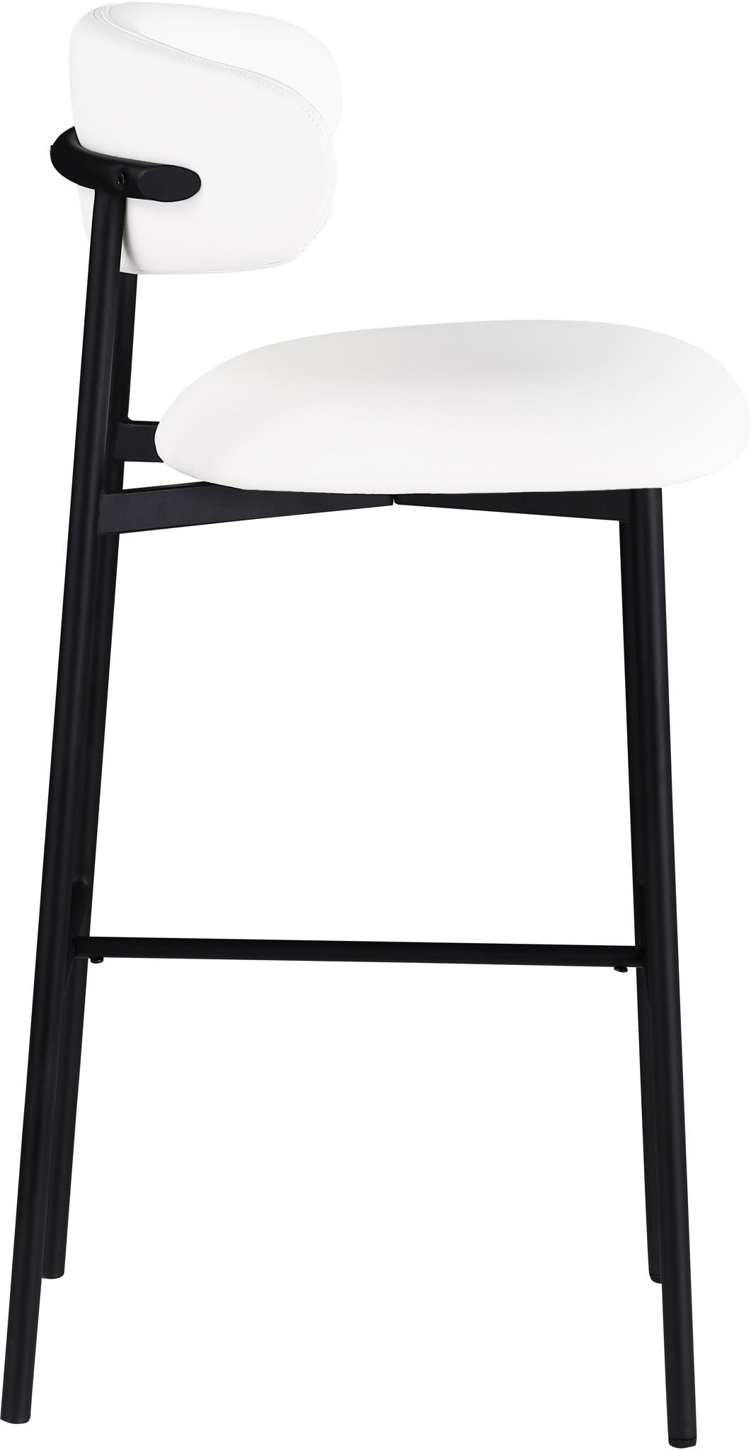 Lupita - Vegan Leather Upholstered Bar Stool With Matte Black Frame (Set of 2)