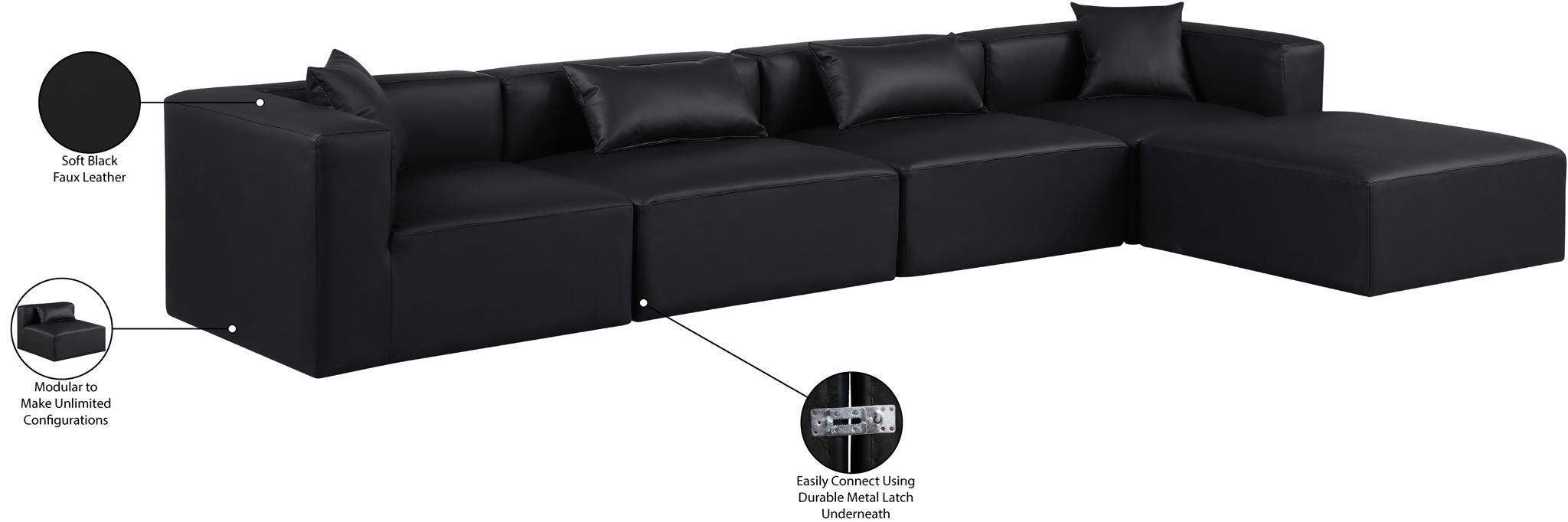 Cube - 5 Piece Modular Sectional With Chaise