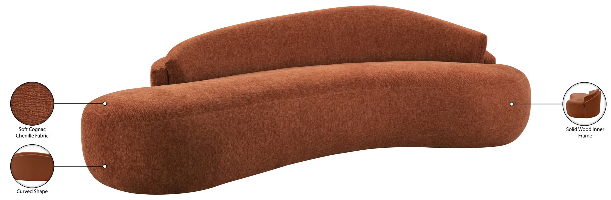 Caspian - Chenille Fabric Upholstered Sofa