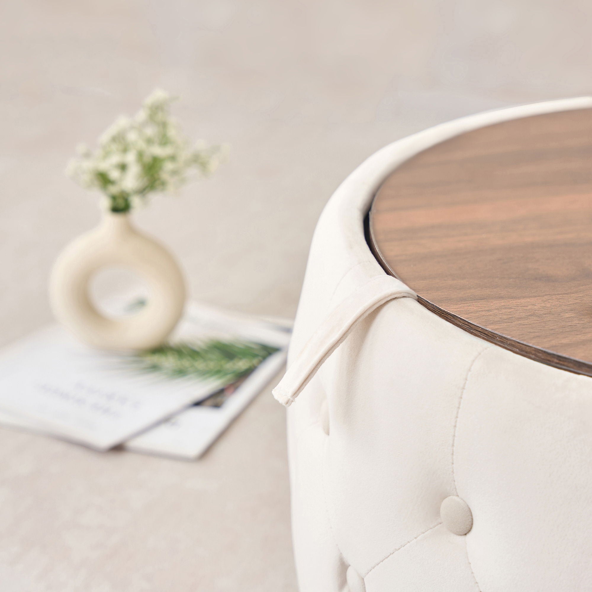 Nesting Ottomans 2 Piece With Tray, 4 In 1 Function