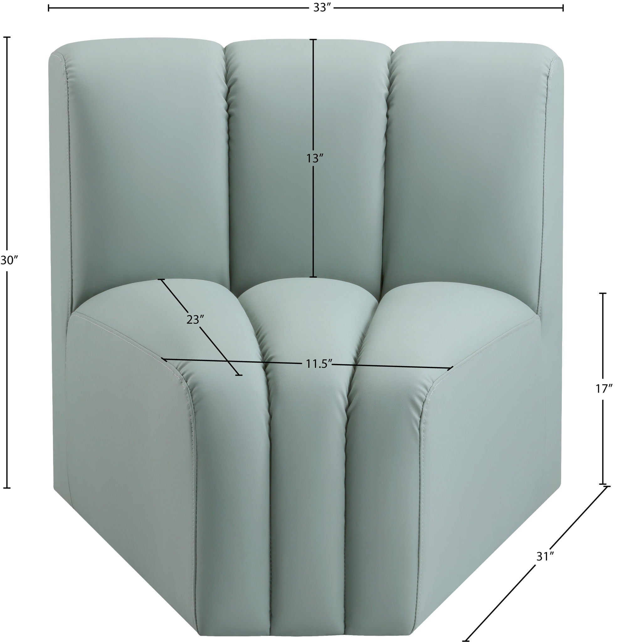 Arc - Faux Leather Curved Corner Chair