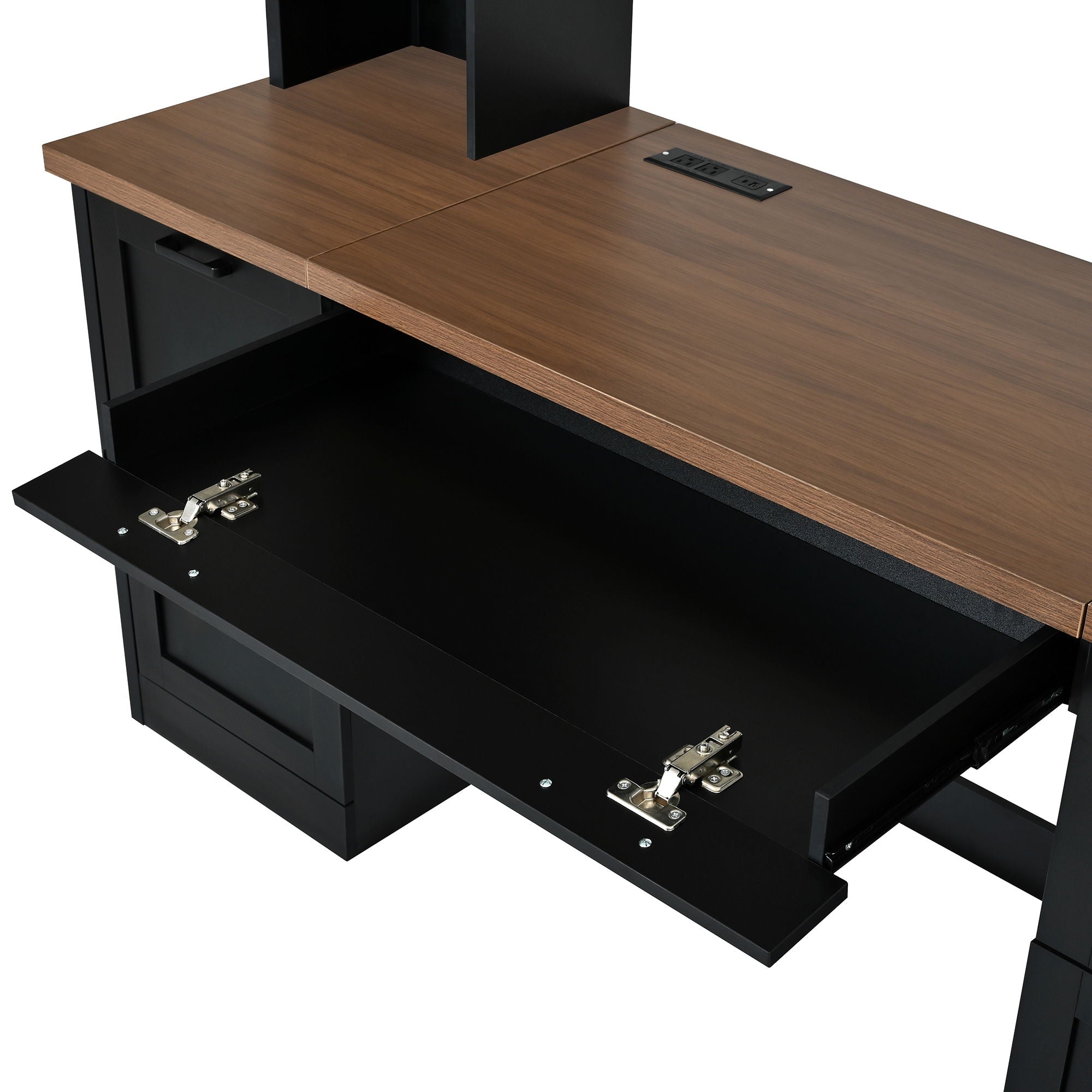 Farmhouse Computer Desk With Hutch