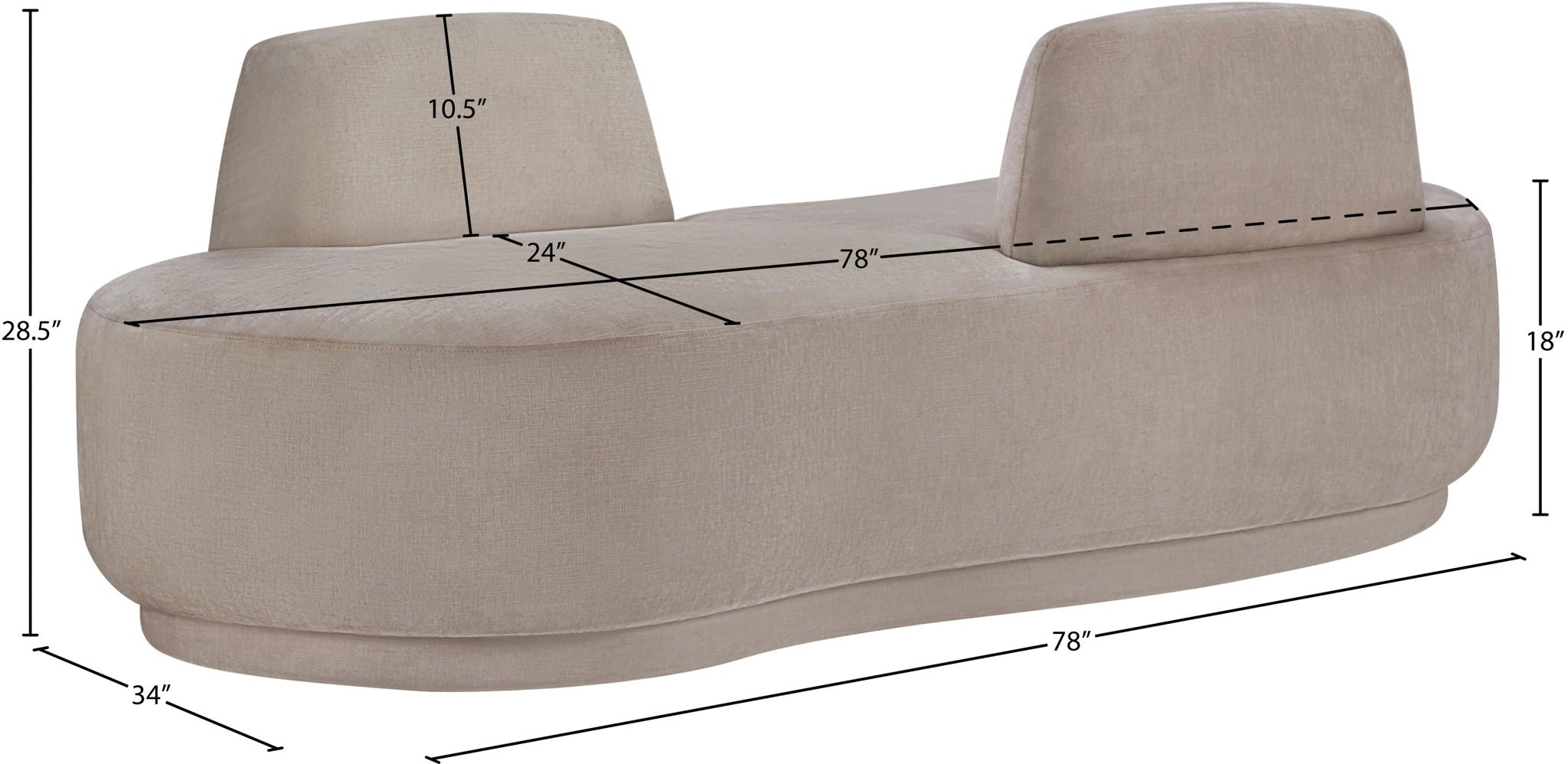 Argyle - Chenille Fabric Chaise / Loveseat
