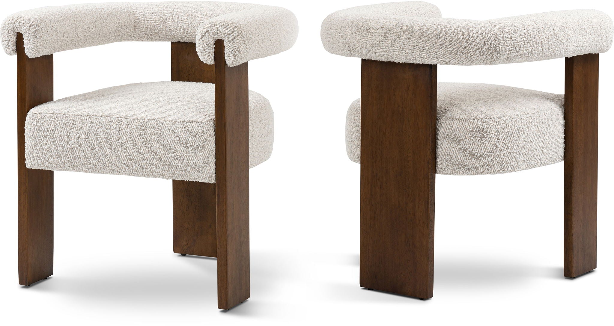 Barrel - Dining Chair - Dark Brown / Cream