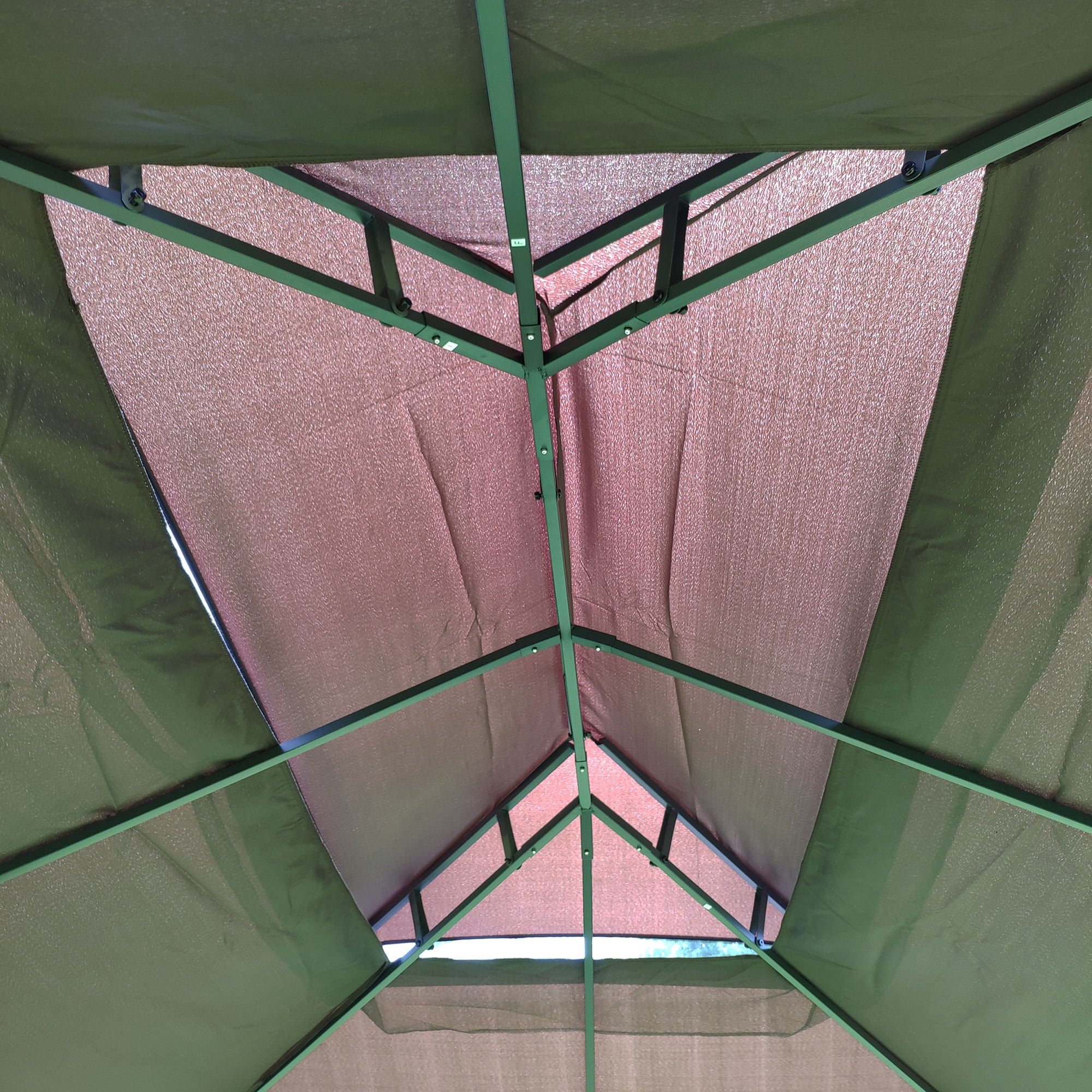 13 0 Outdoor Patio Gazebo Canopy Tent With Ventilated Double Roof And Mosquito Net (Detachable Mesh Screen On All Sides) Suitable For Lawn Garden Backyard And Deck Top - Brown