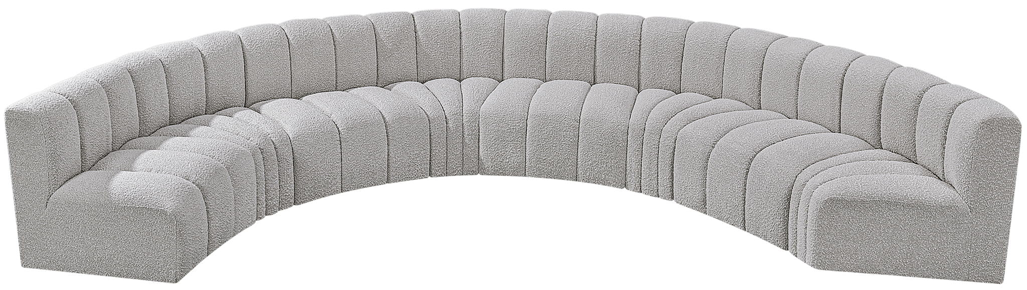 Arc - Boucle Fabric 8 Piece U-Shaped Modular Sofa