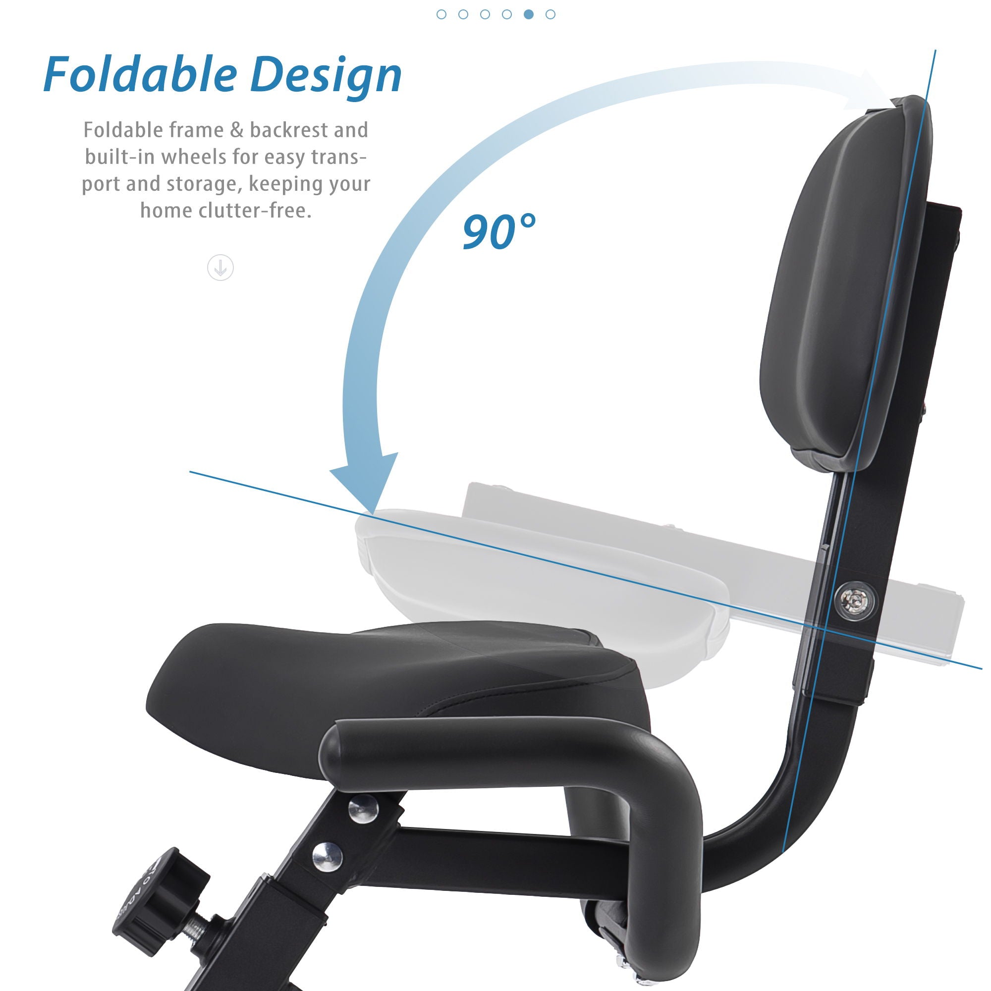Exercise Bike Folding Stationary Bikes For Home With 16 Level Magnetic Resistance