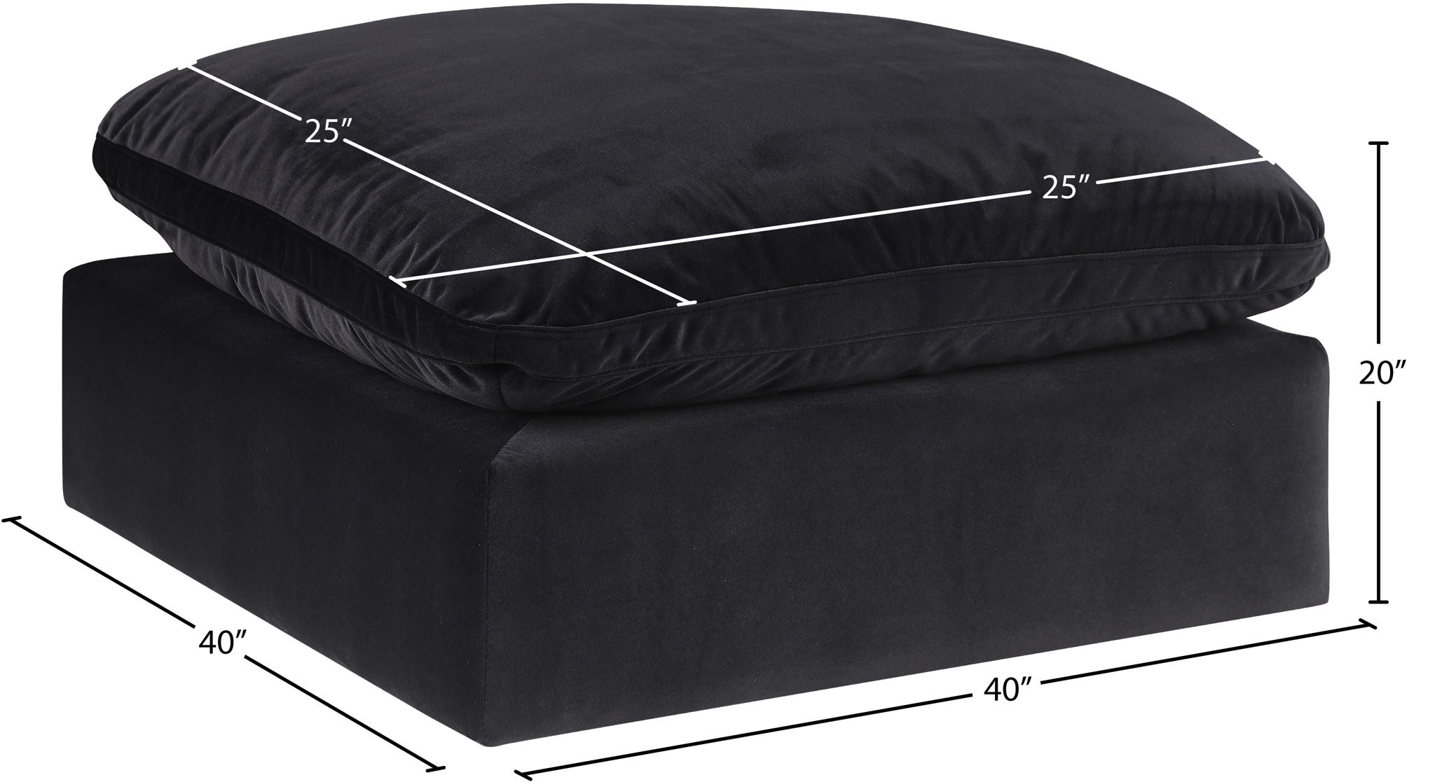 Comfy - Velvet Ottoman