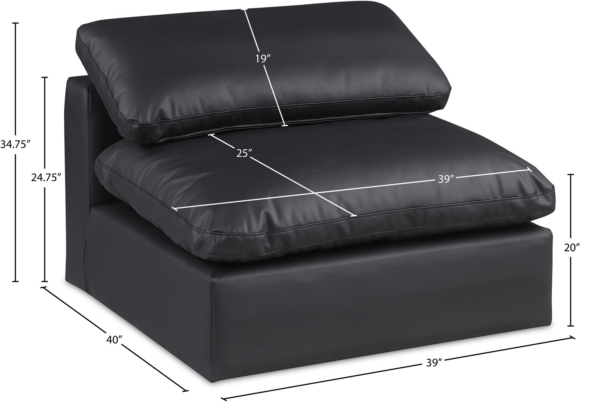 Comfy - Faux Leather Armless Chair