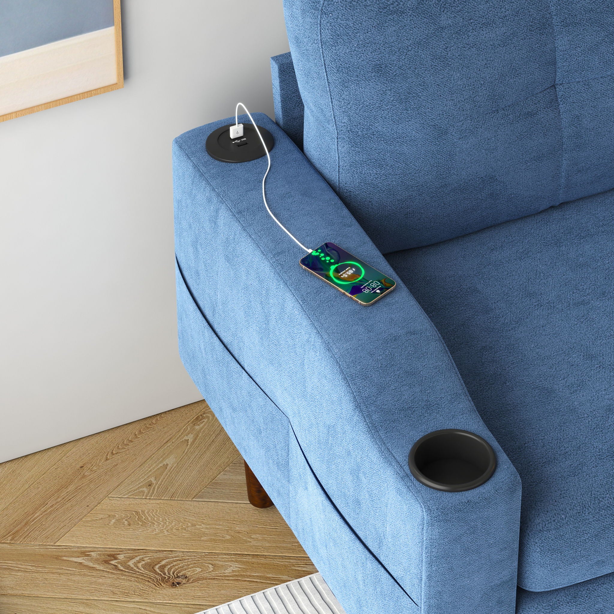 3 Seater Convertible Combination L Shaped Sofa With Footstools With Storage