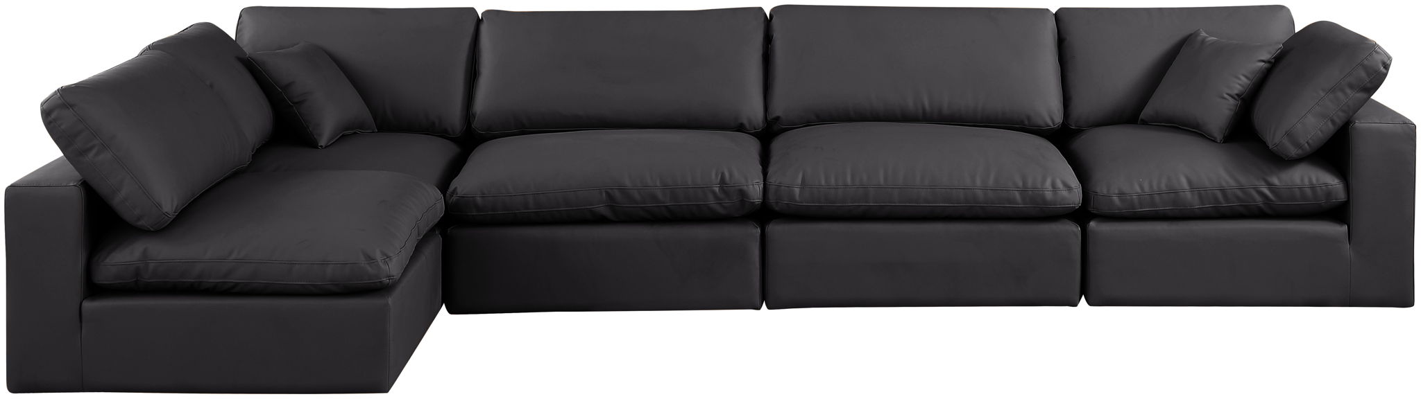 Comfy - 5 Piece Faux Leather Modular Sectional