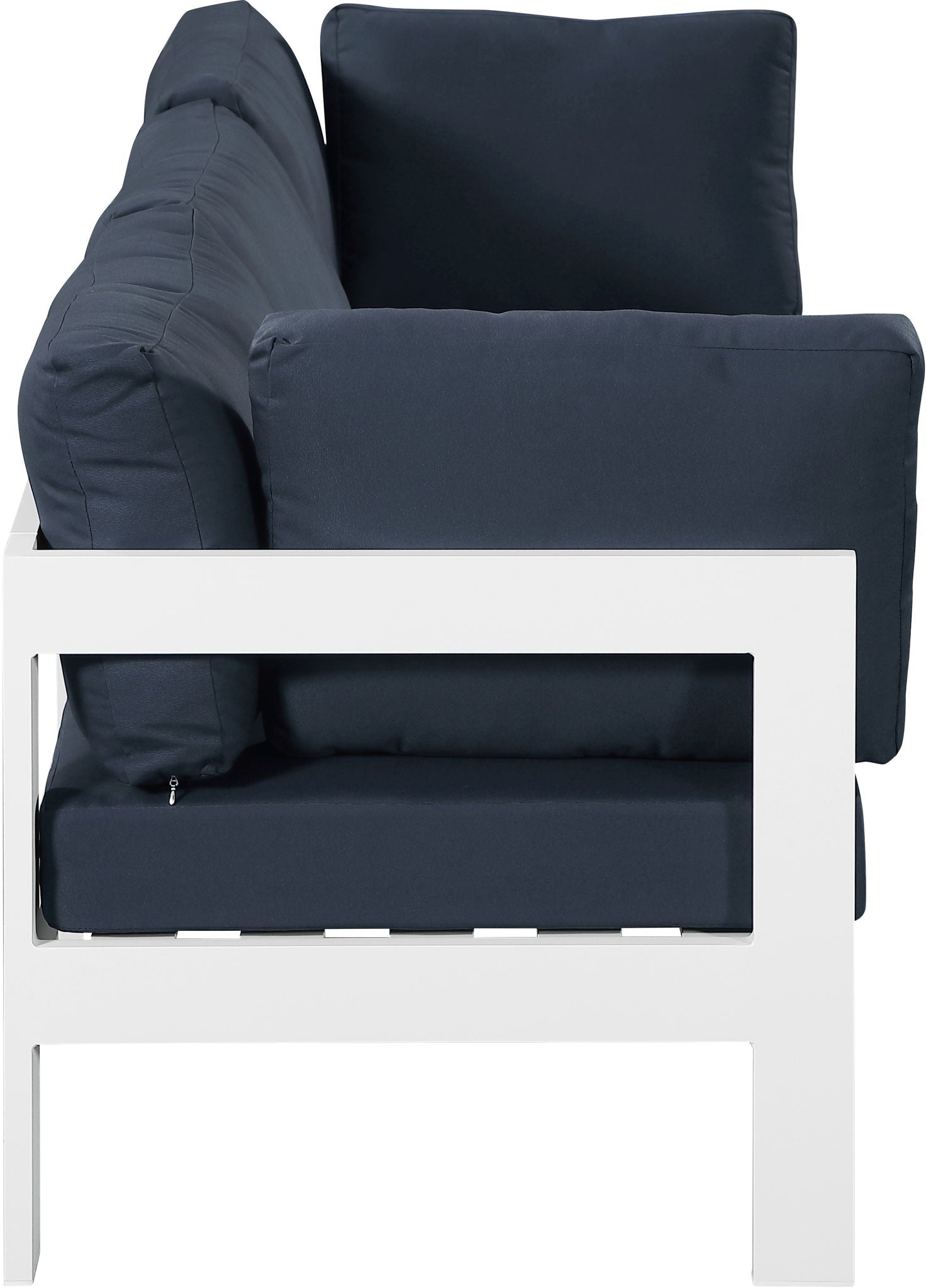 Nizuc - Outdoor Patio 3 Seat Modular Sofa With White Frame