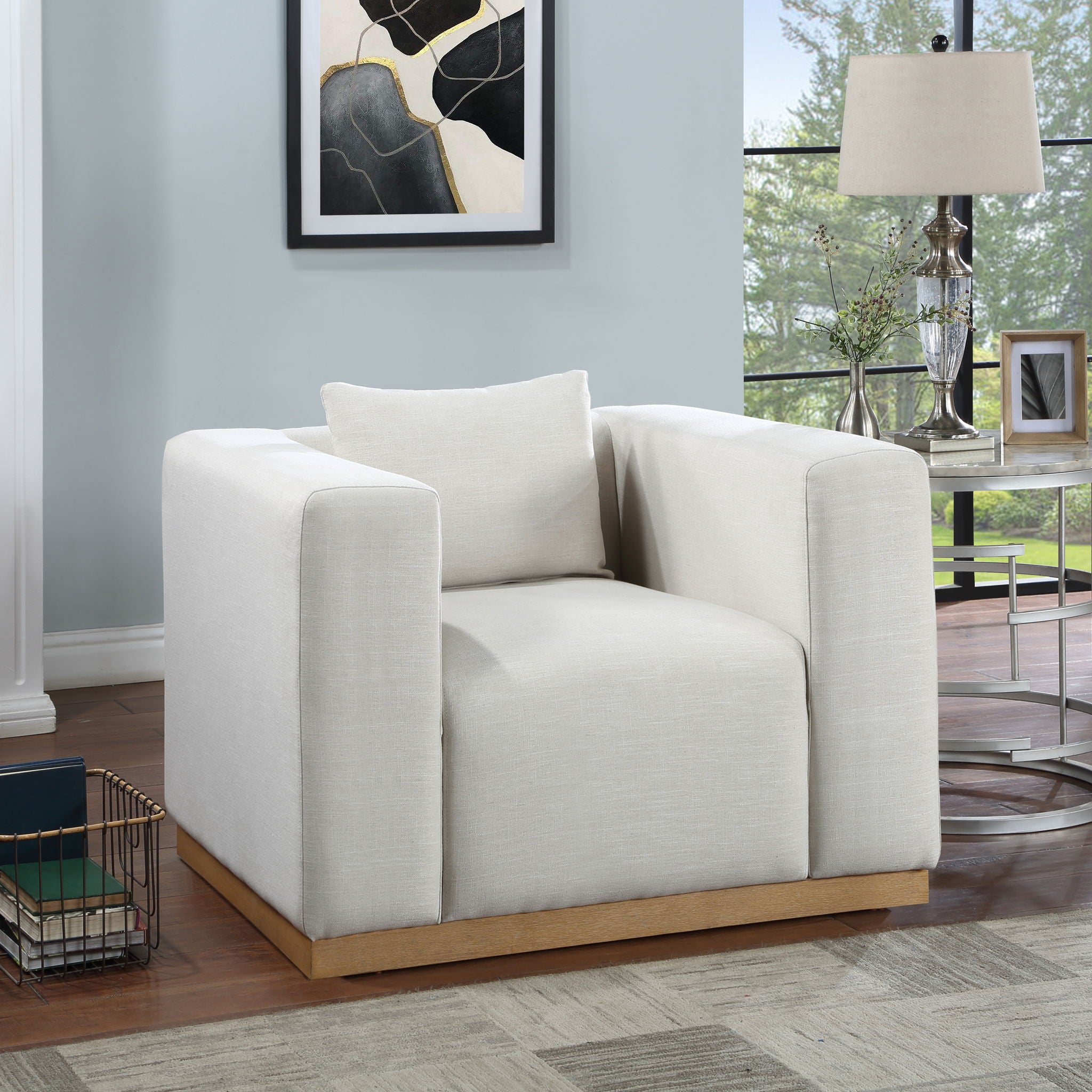 Alfie - Linen Textured Fabic Chair