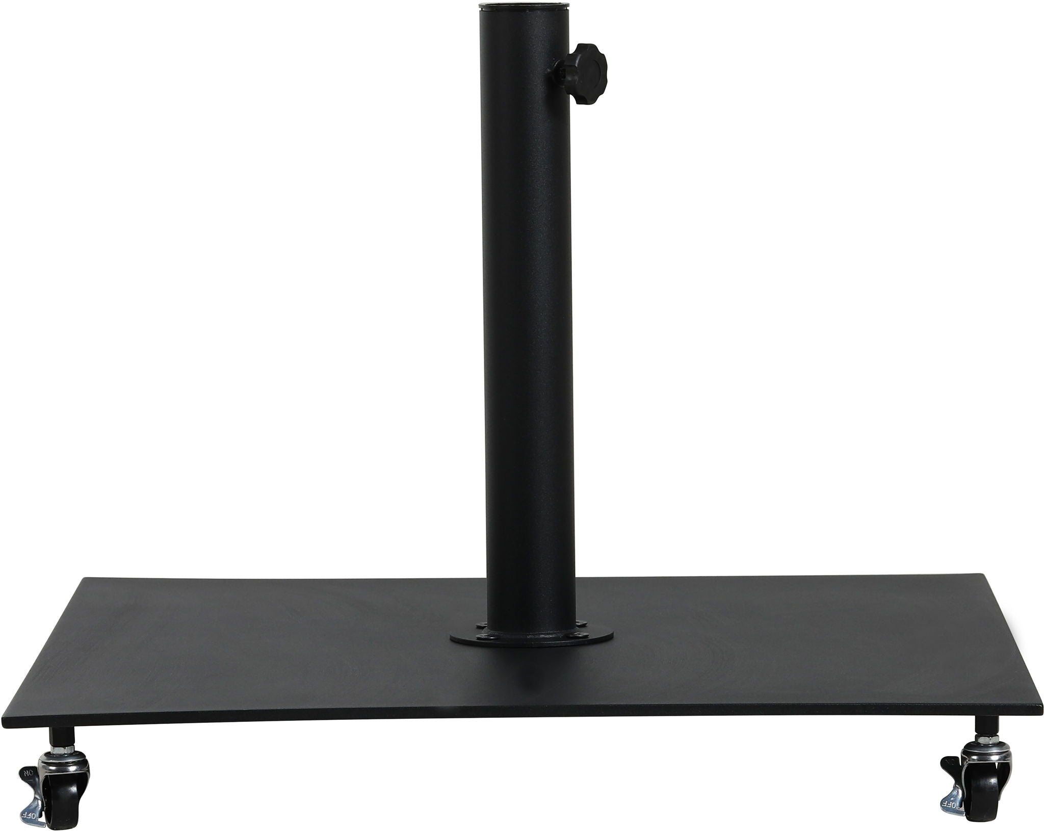 Fiji - Aluminum Patio Umbrella With Square Black And Teak Base