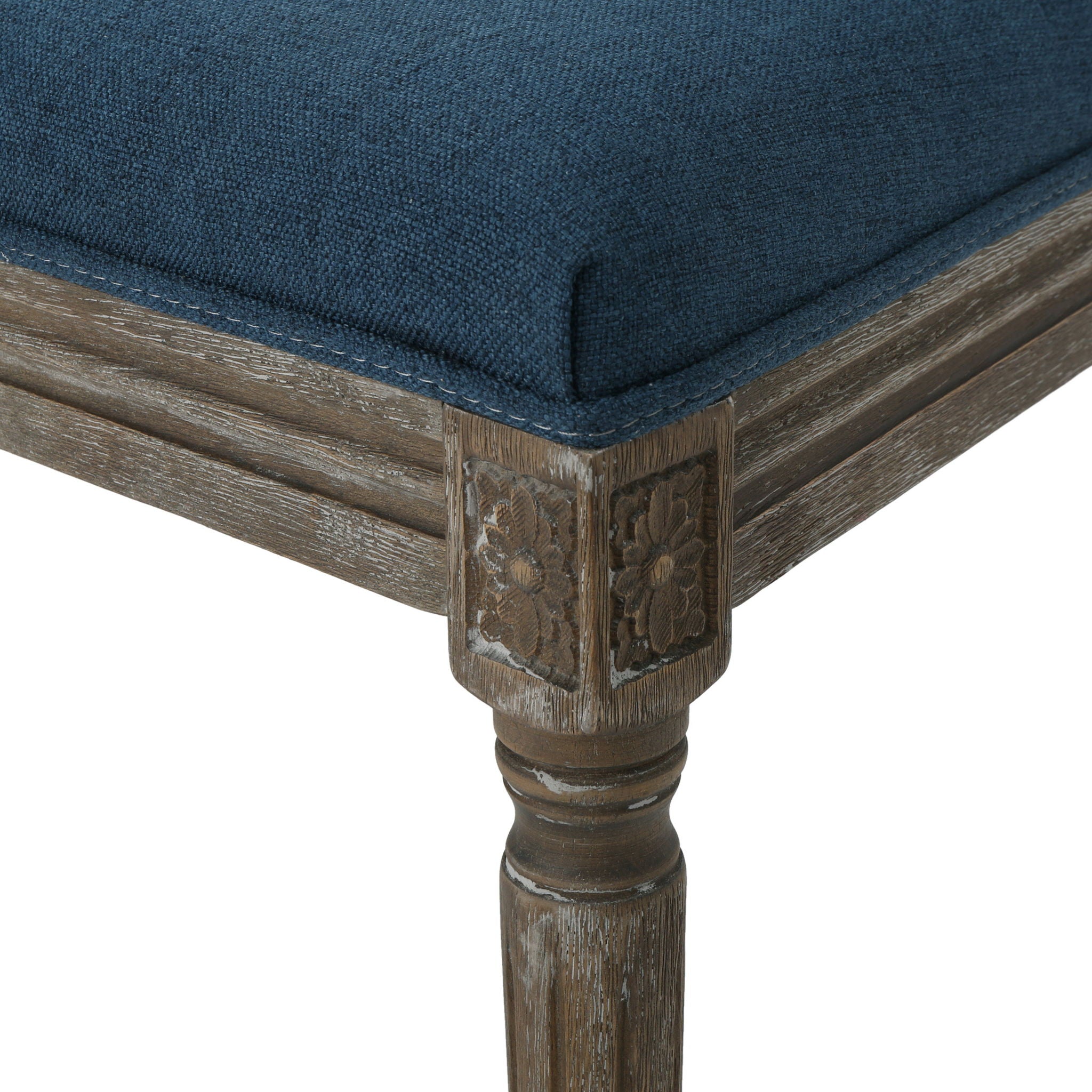 Traditional Style Dining Chair Set With Fabric Upholstery