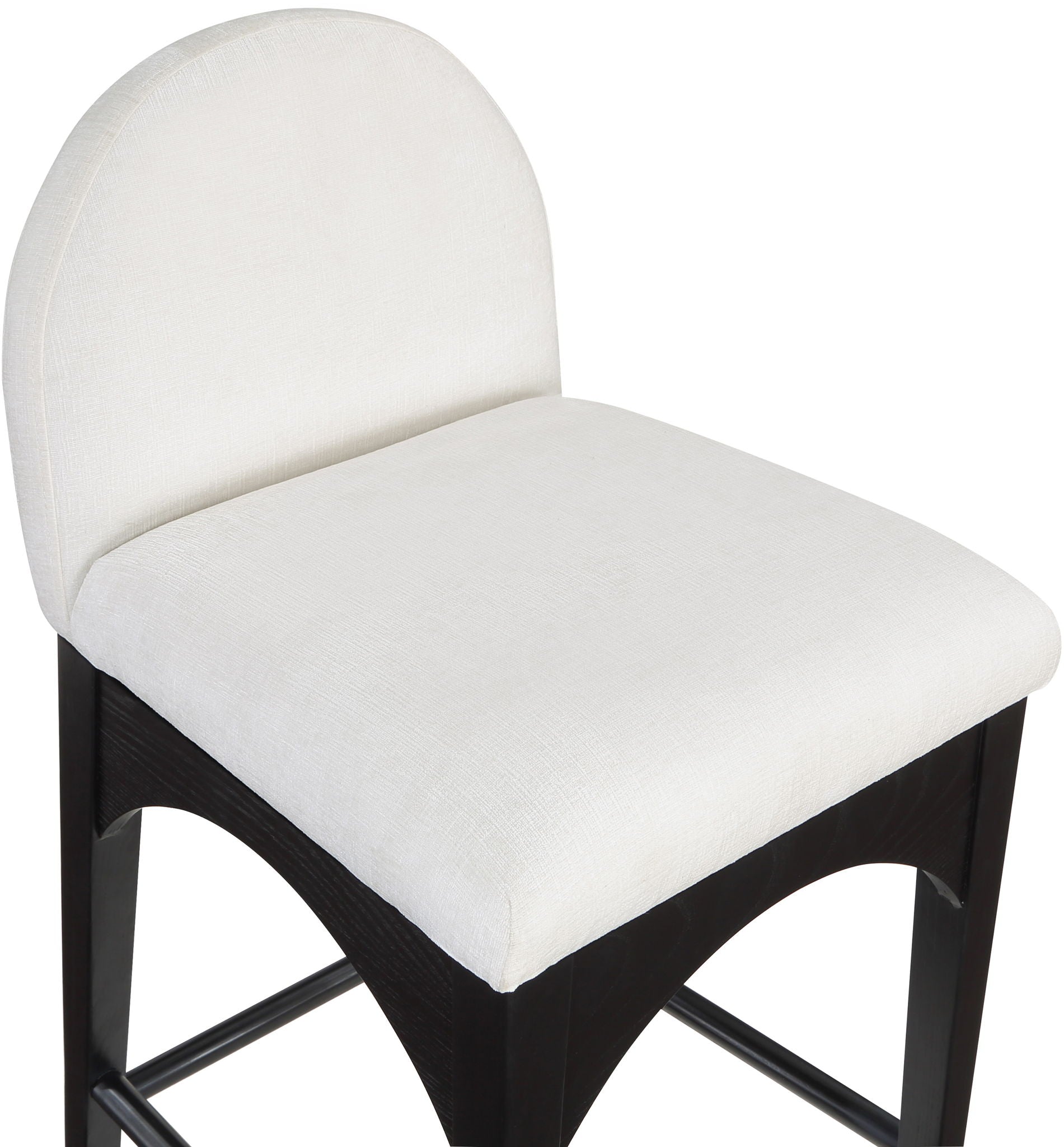 Waldorf - Chenille Stool With Black Legs