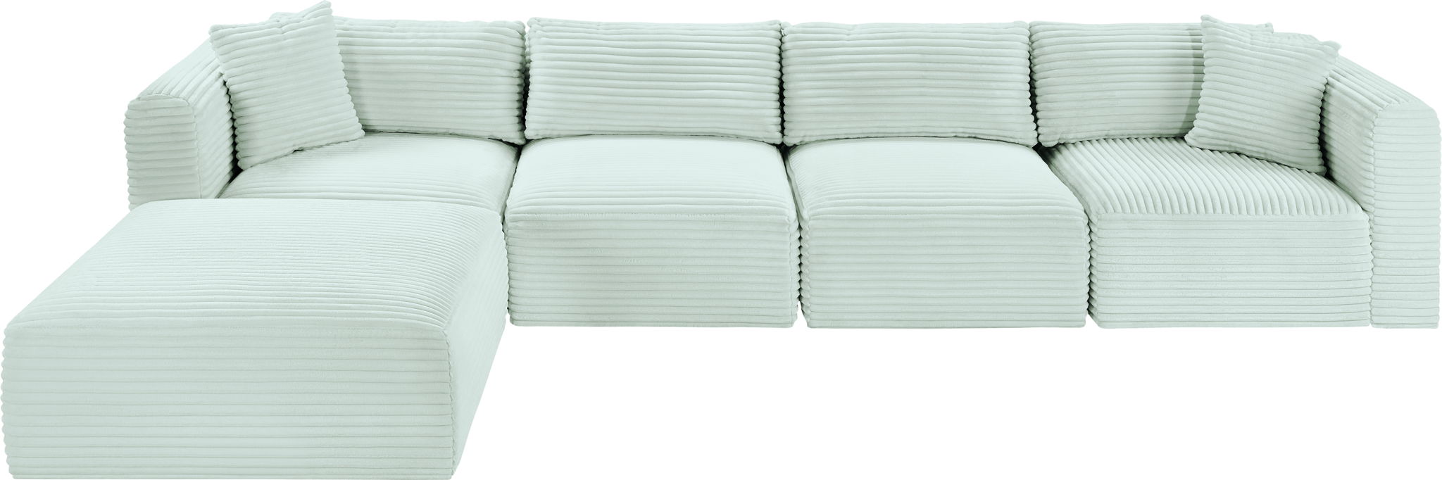 Shaggy - 5 Piece Modular Sectional With Ottoman