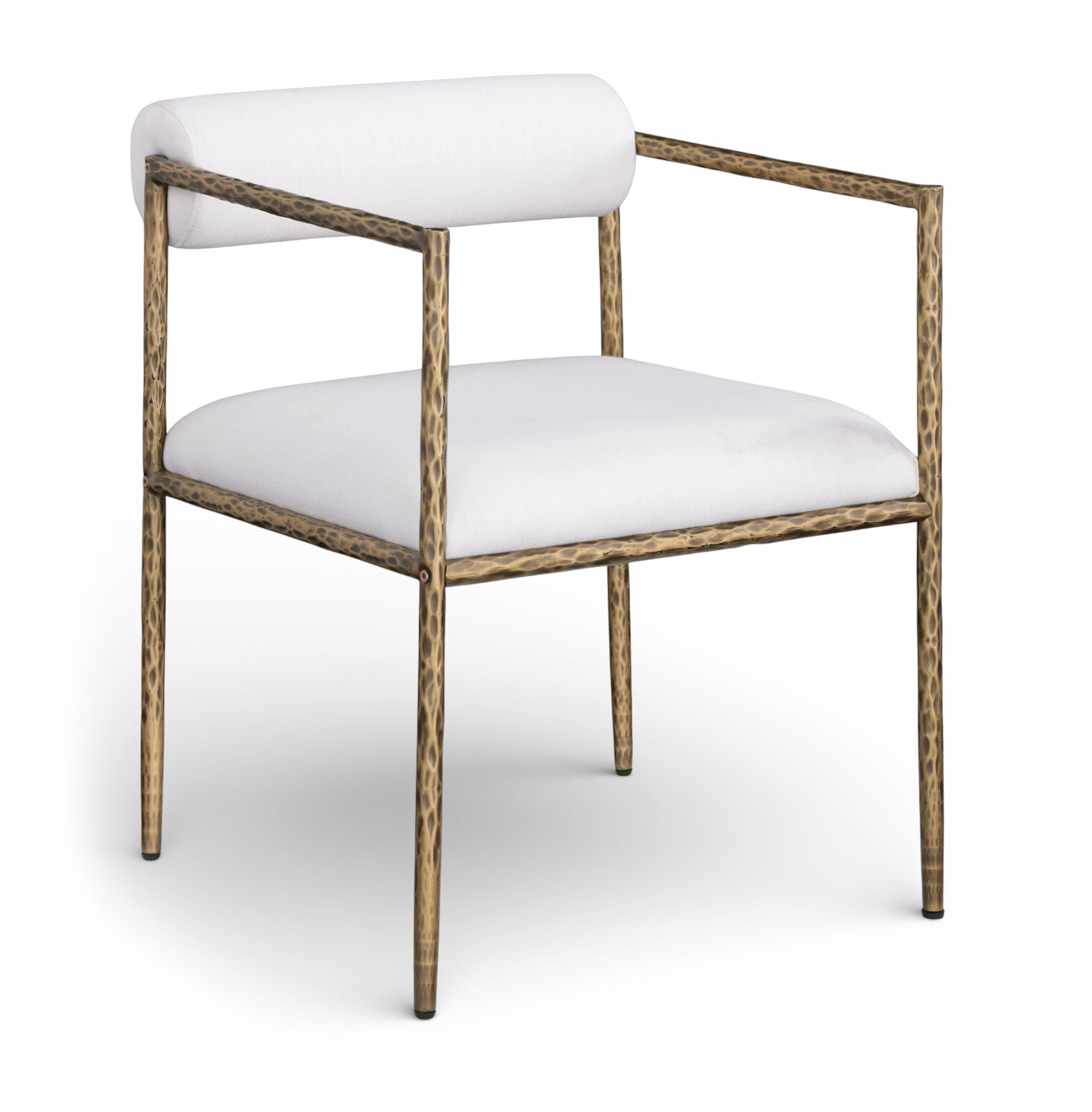 Axis - Linen Textured Cream Fabric Upholstered Dining Chair (Set of 2)