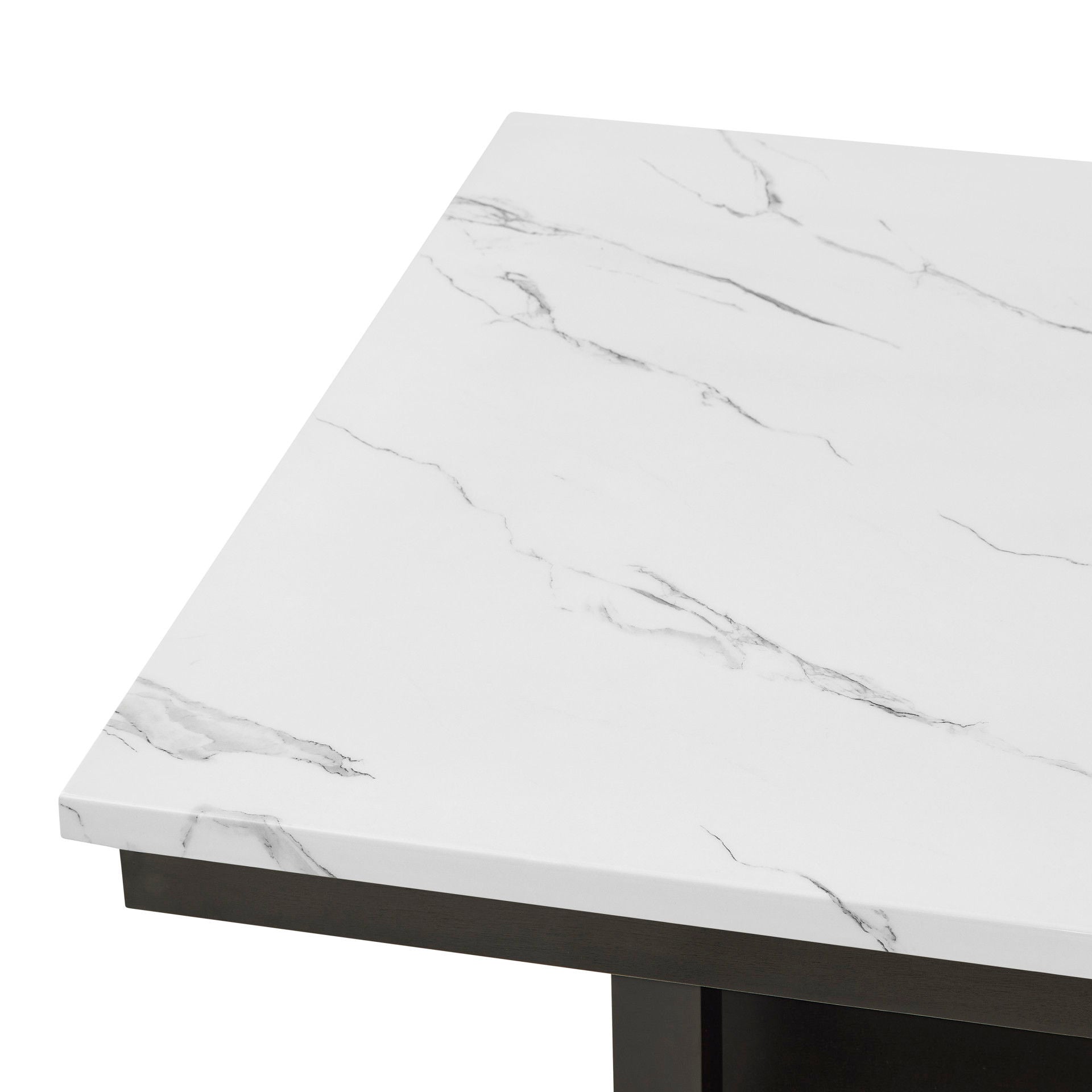 Carissa - 60" Rectangle Counter Table With Storage Shelf - Black / White