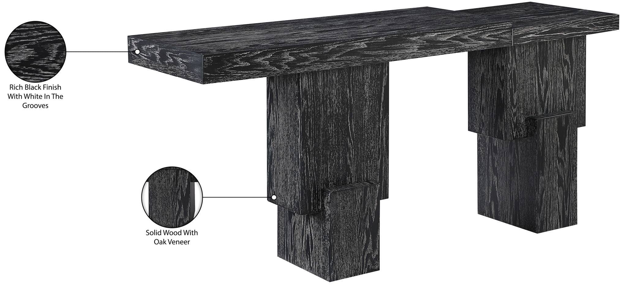 Anzio - Oak Veneer And Solid Wood Console Table