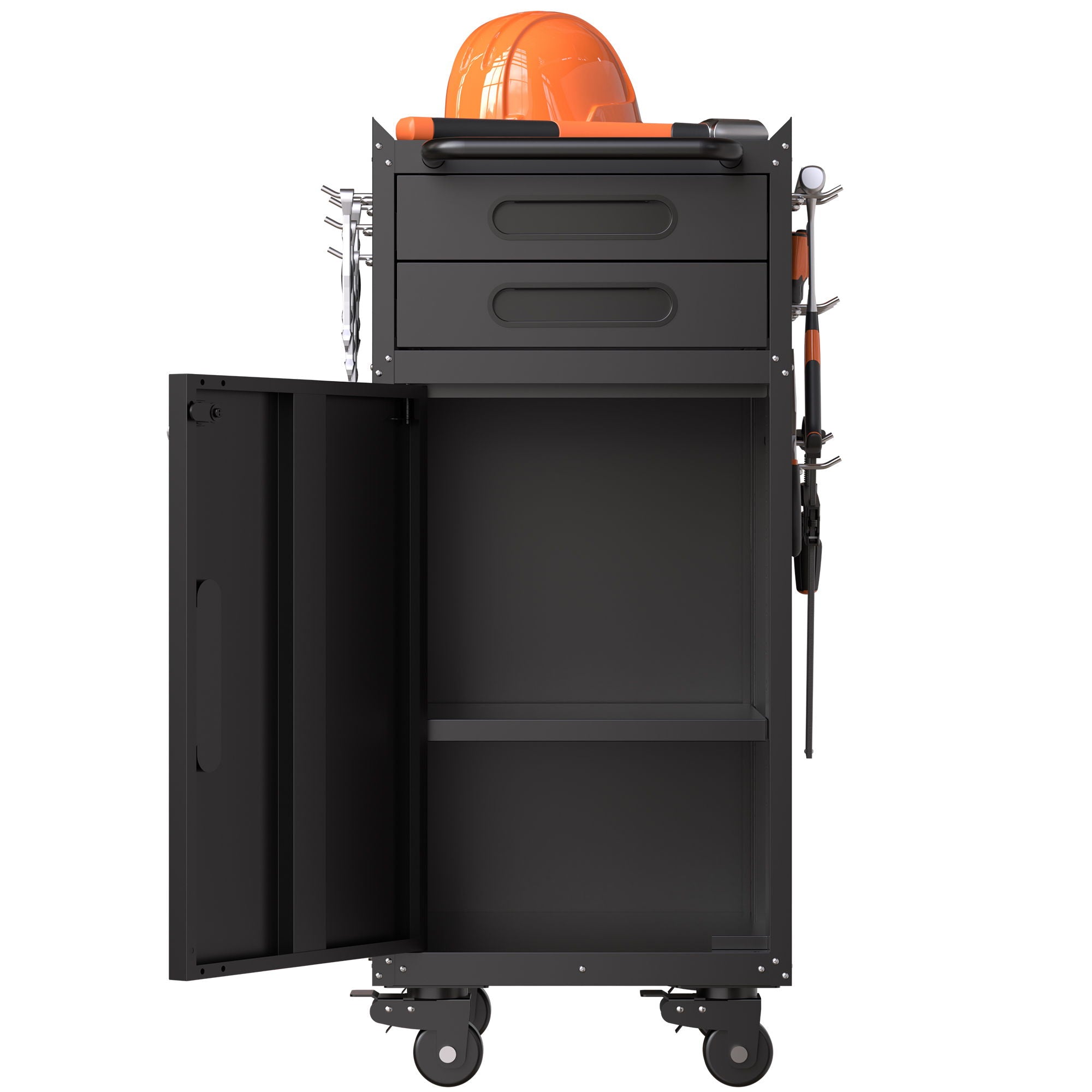 Rolling Tool Cabinet Heavy Duty Garage Storage With Lockable Doors