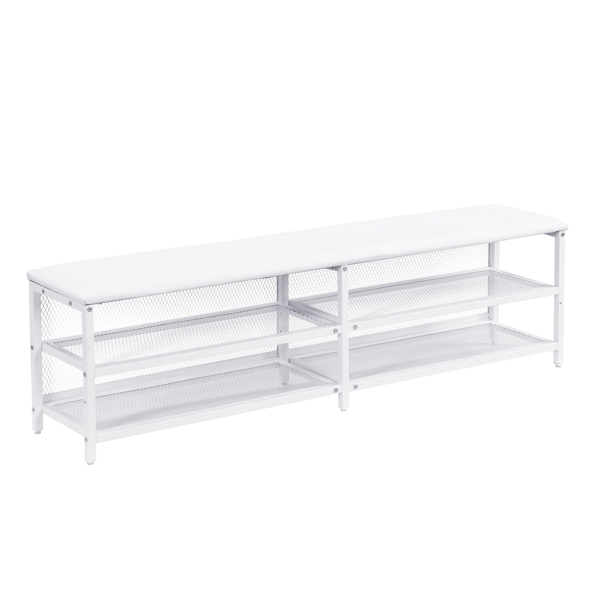 Platform Bed With 2 Tier Storage Shelves, Storage Cabinet