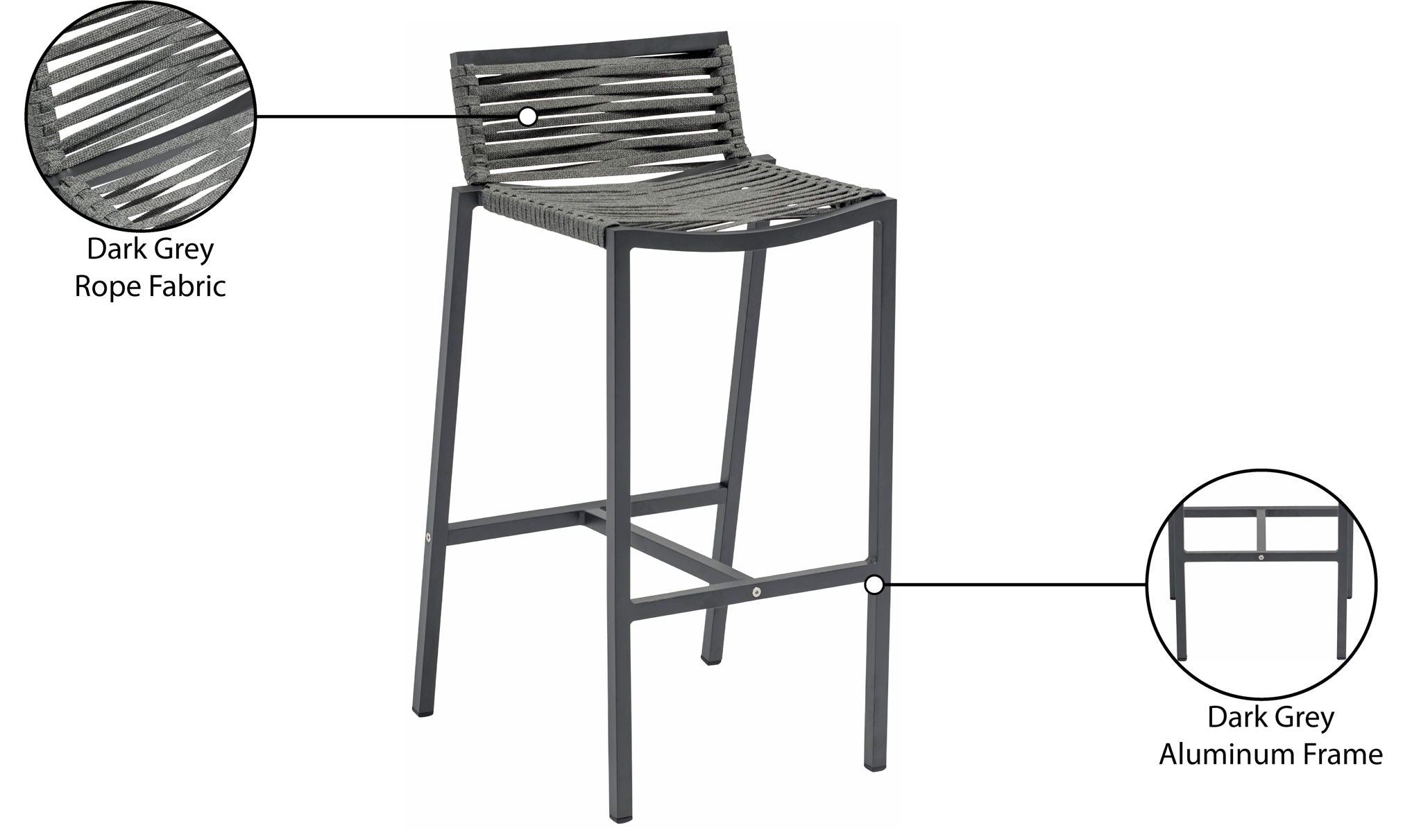 Maldives - Rope Outdoor Patio Bar Stool (Set of 2)