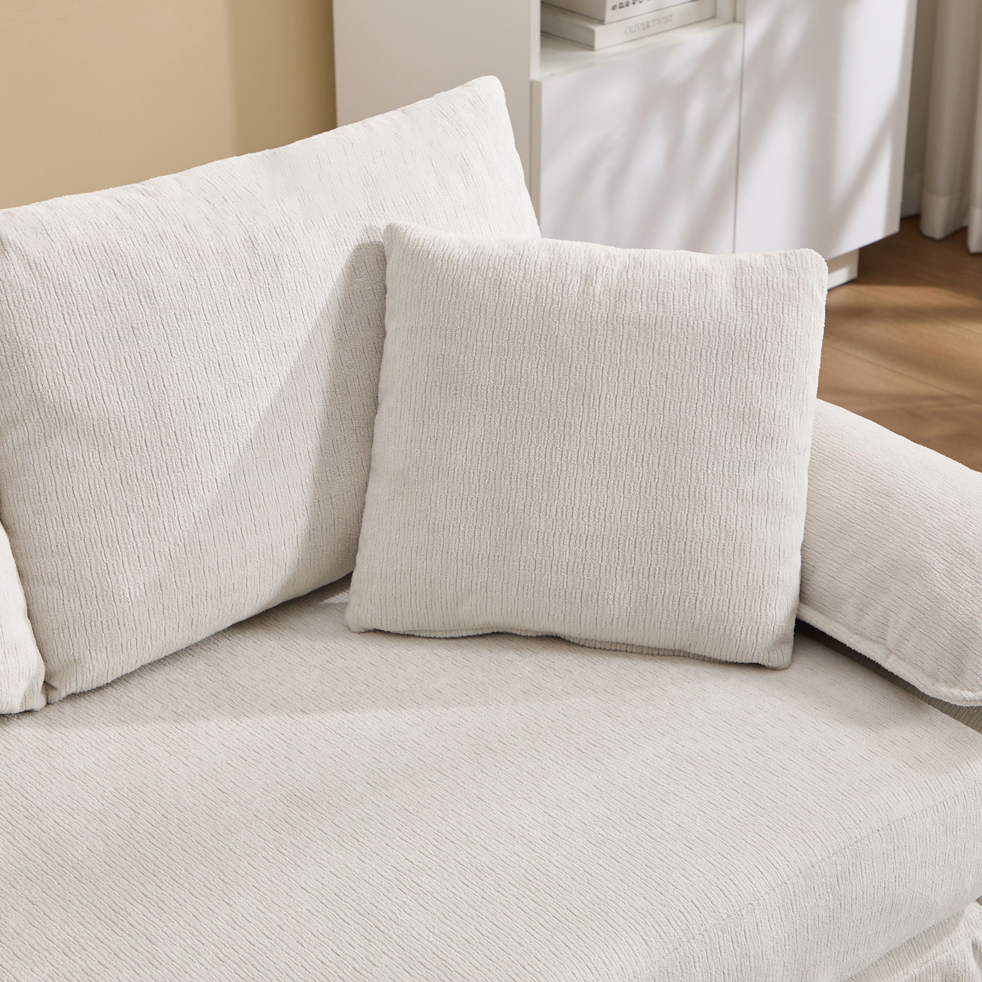 Upholstered Futon Convertible Floor Sofa Bed