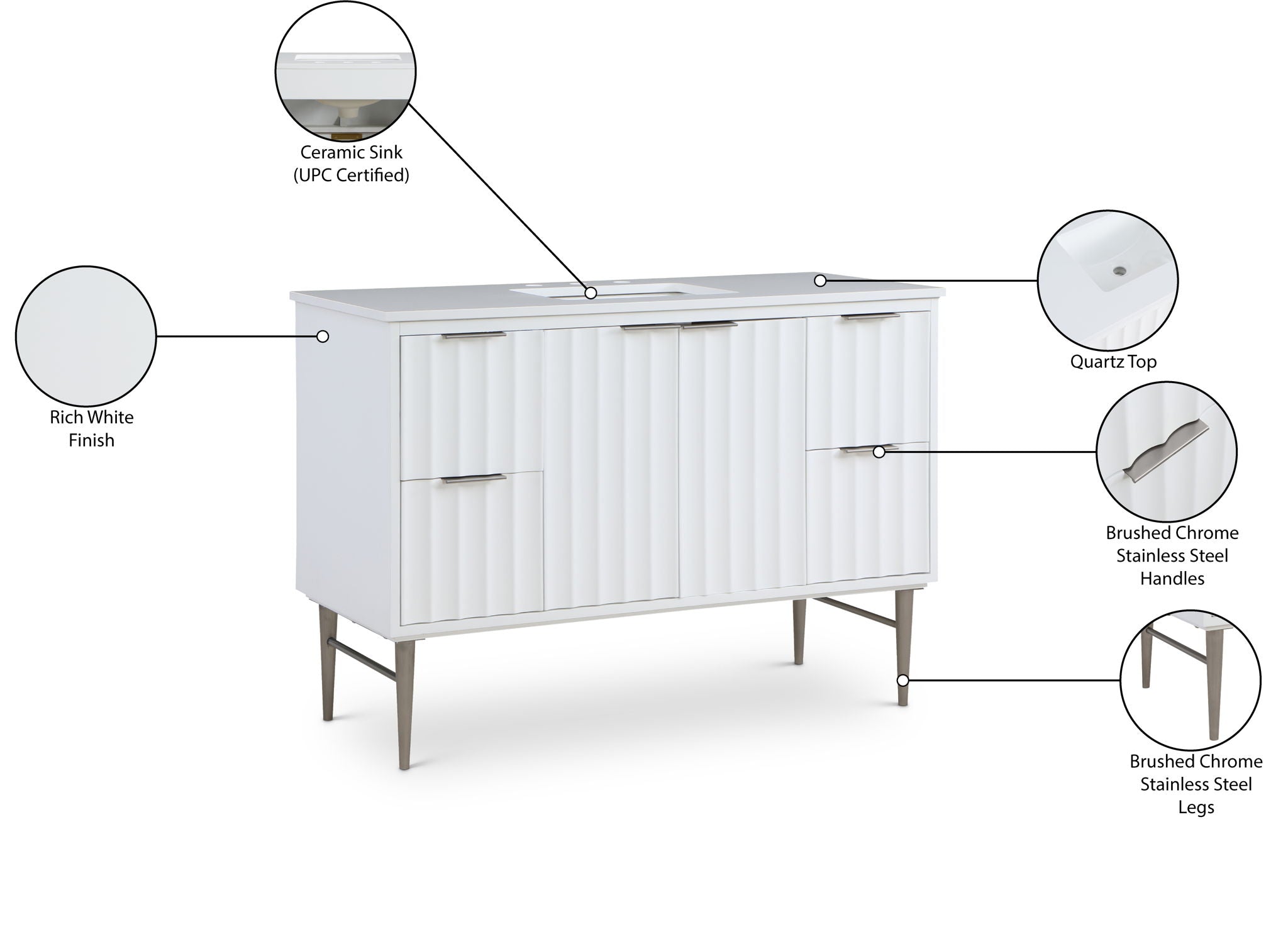 Modernist - Bathroom Vanity With Chrome Legs