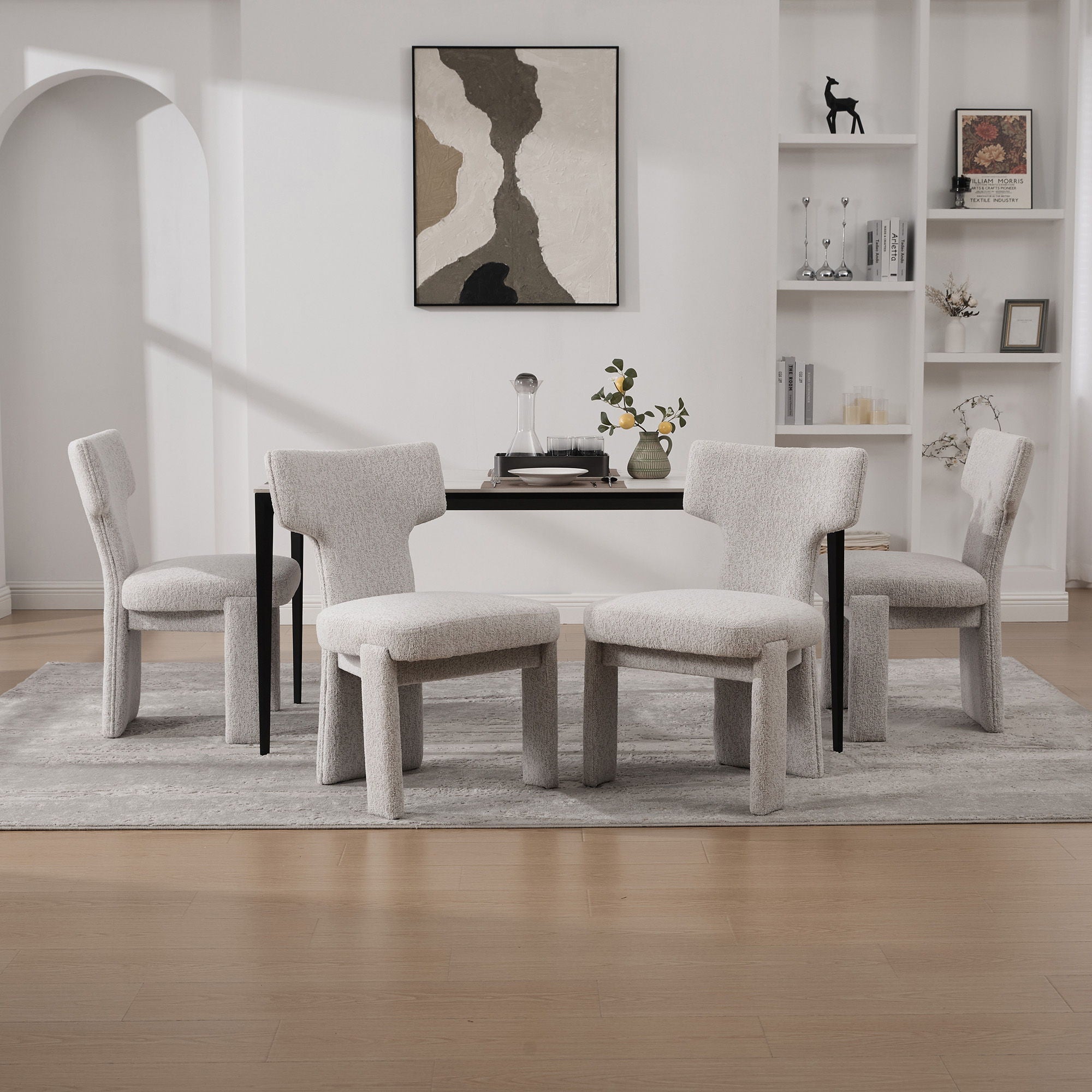 Armless Curved Back Accent Chairs