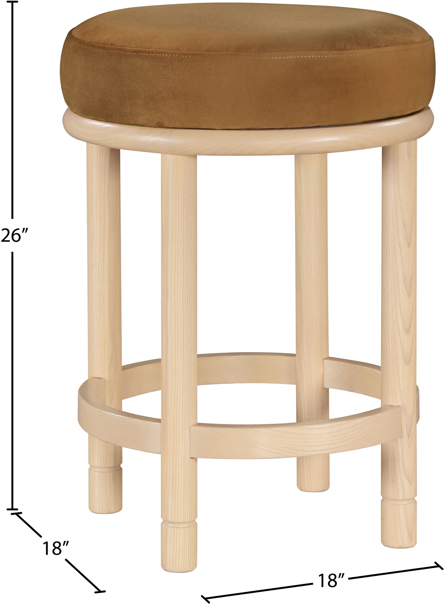 Monette - Counter Stool With Natural Base