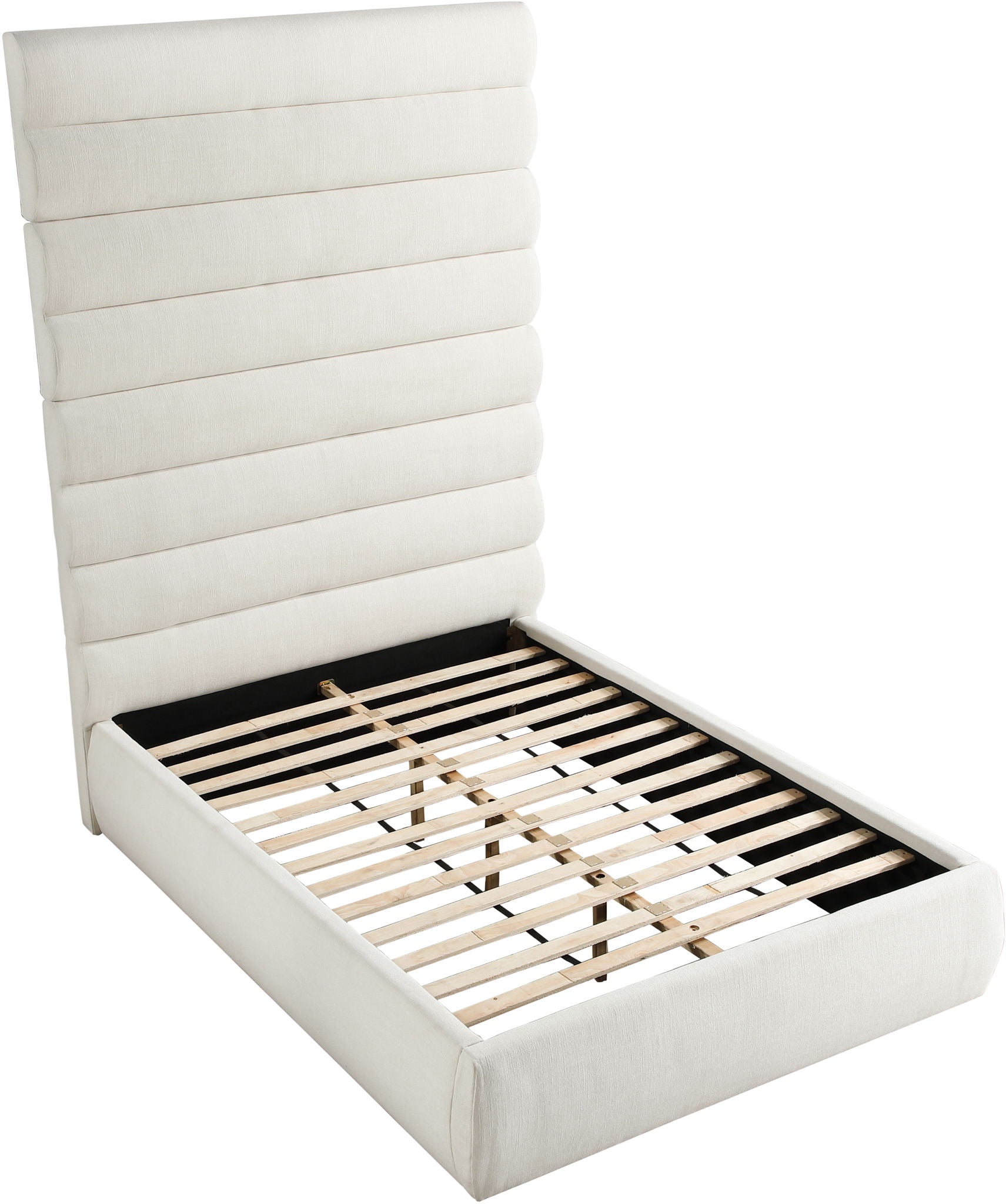 Adam - Linen Fabric Bed With 89" Headboard