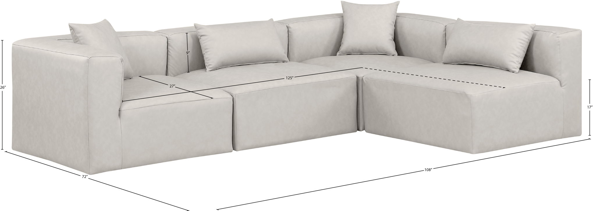 Cube - 4 Piece Modular Corner Sectional