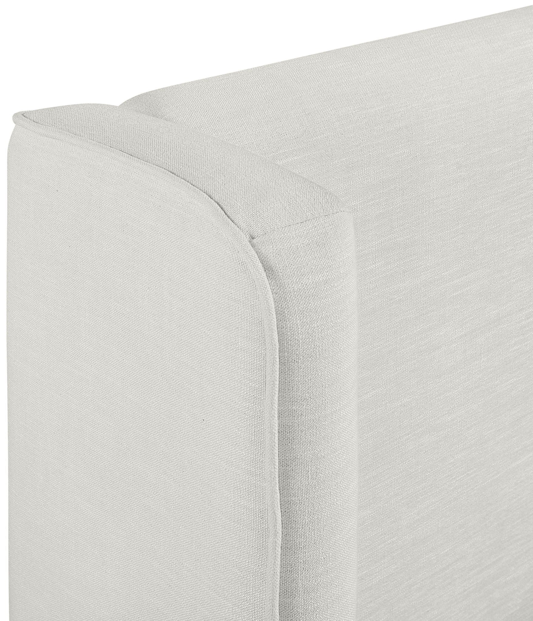 Kendall - Linen Textured Fabric Upholstered Bed - Cream