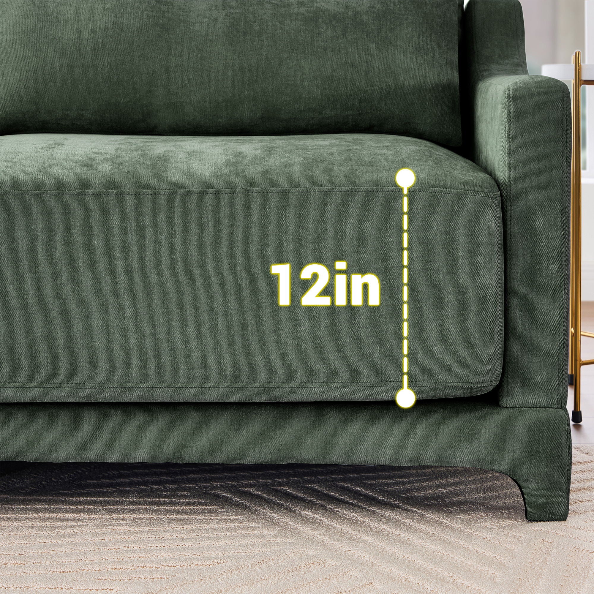 Elegant Sofa With Ergonomic Design And Lumbar Pillows