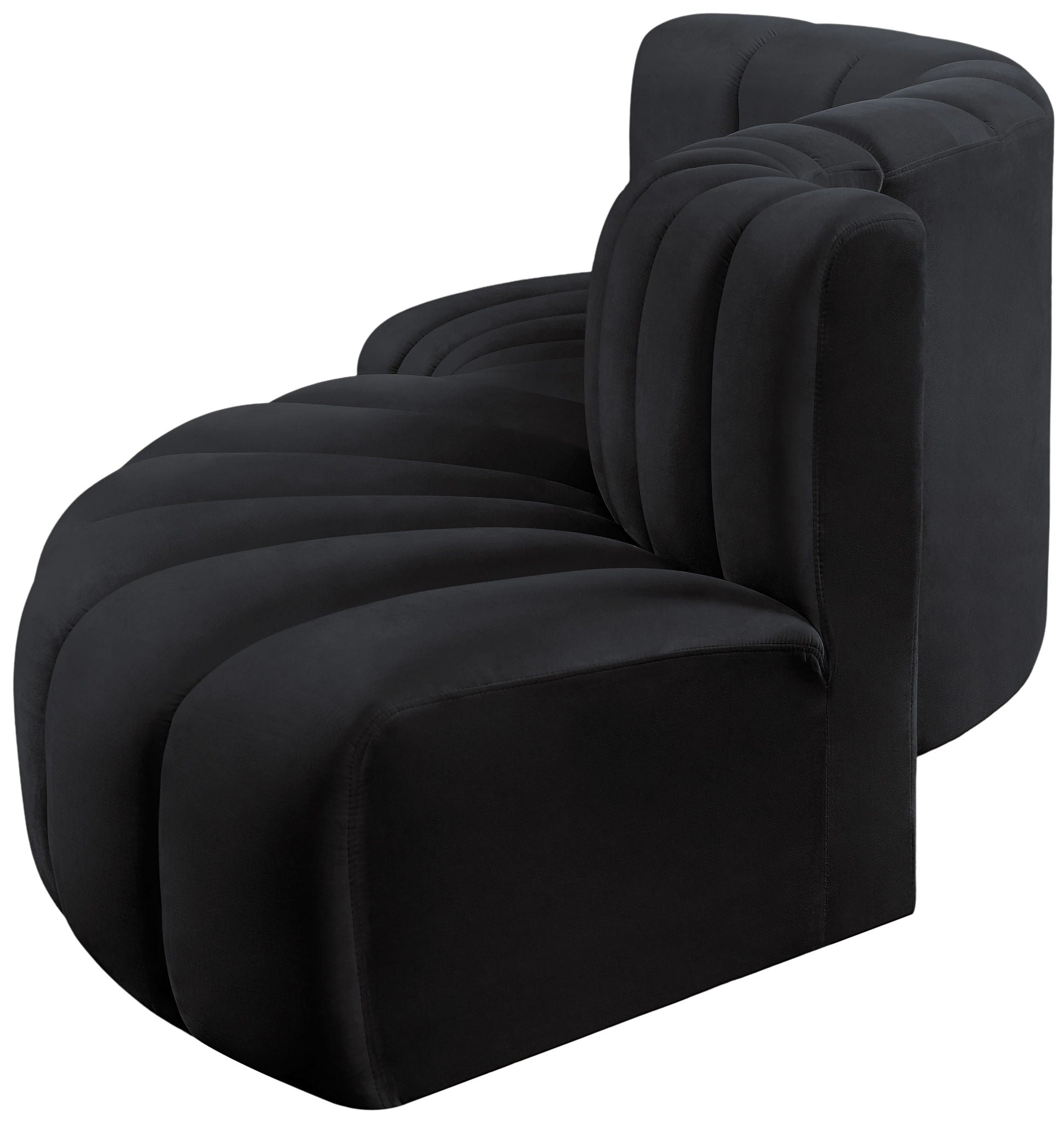 Arc - Velvet 4 Piece L-Shaped Modular Sofa