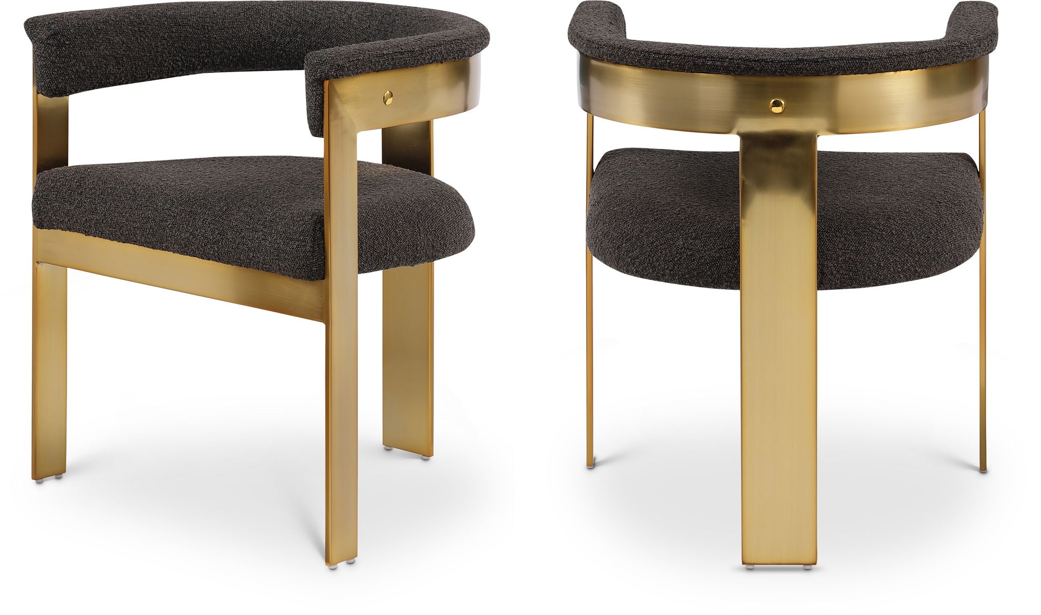 Romeo - Boucle Dining Chair With Gold Base (Set of 2)