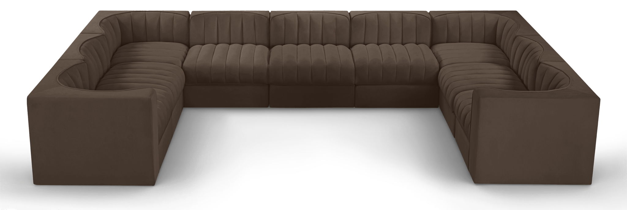 Rummi - Velvet Performance Fabric Upholstered 9 Piece Modular Sectional