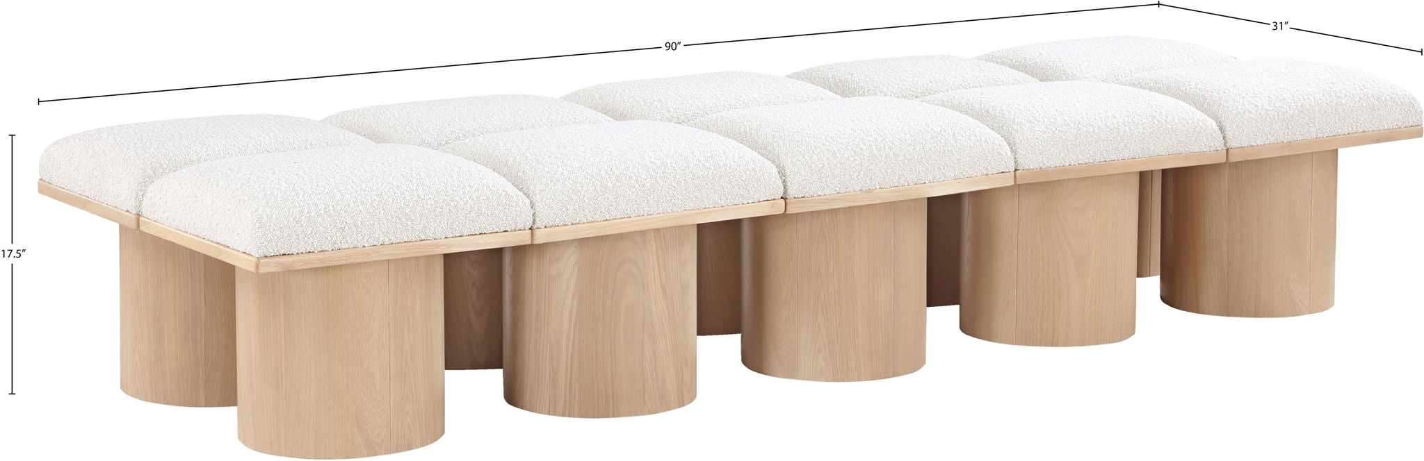 Pavilion - 10 Piece Modular Bench With Natural Base