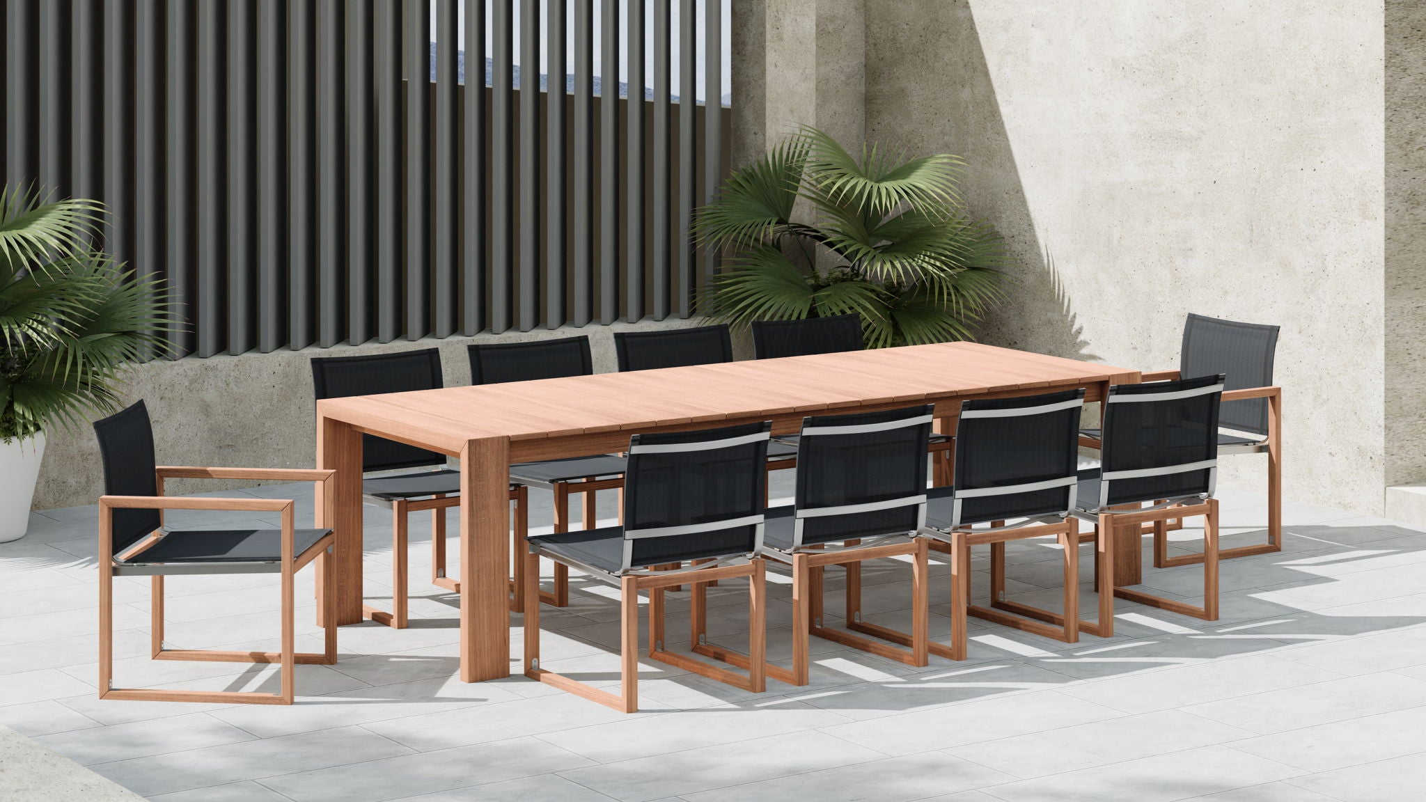 Tulum - Teak Outdoor Patio Dining Table - Natural