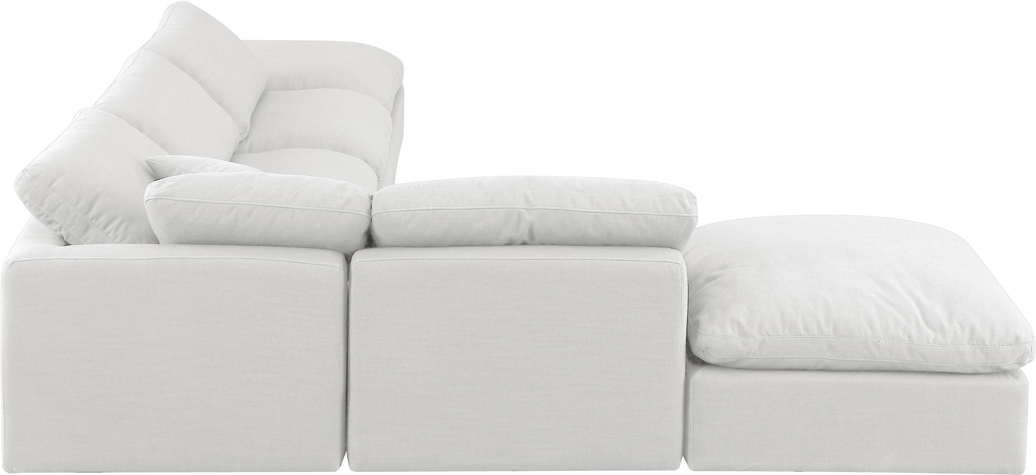 Indulge - Linen 6 Piece Modular Armless Sectional - White