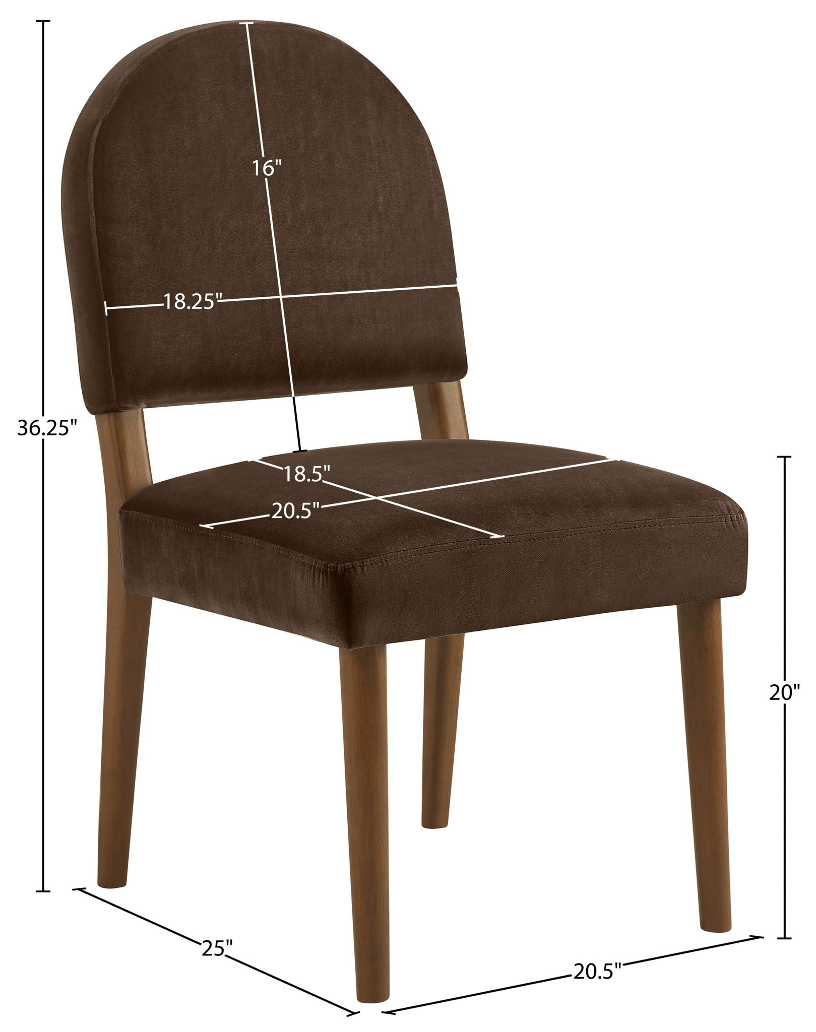 Varinelle - Velvet Dining Chair (Set of 2) - Walnut Frame